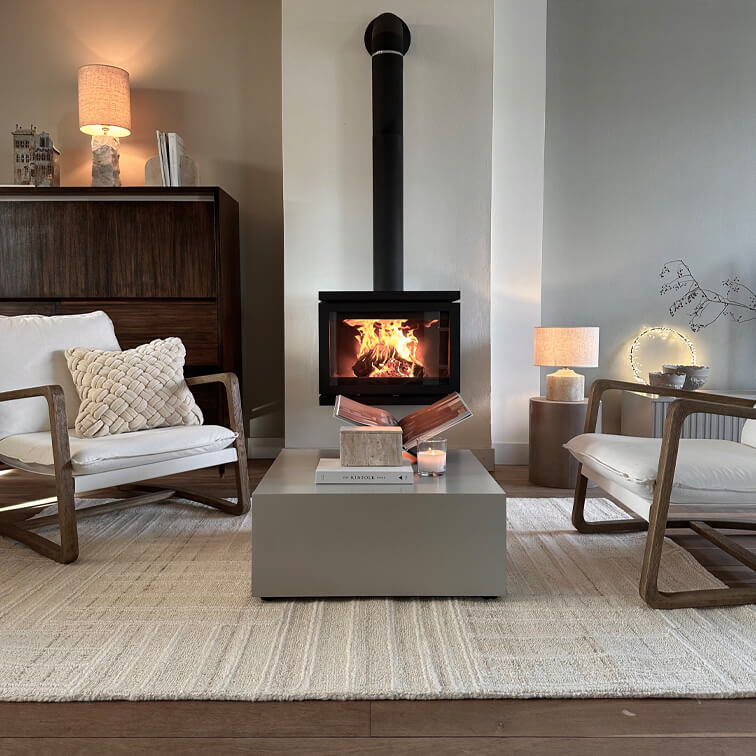 Invierno junto a la chimenea