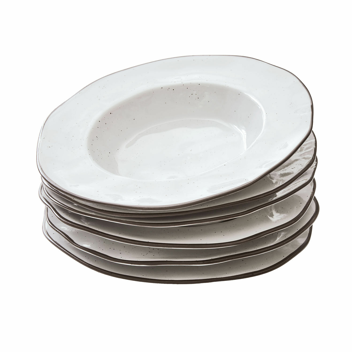 blanco Set de 6 platos hondos blancos Biarritz de cerámica con textura sutil
