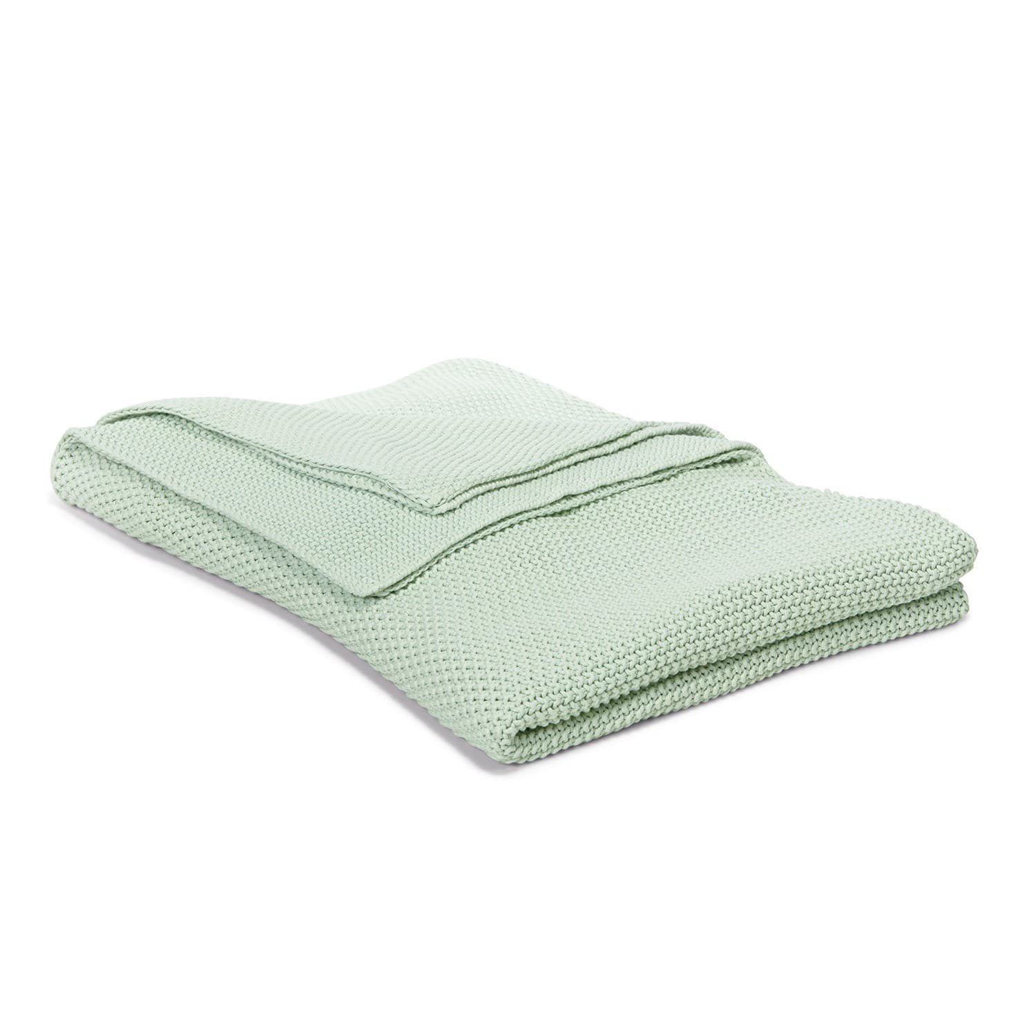 Manta Amberley de punto suave en color menta, ideal para decoración y confort en casa