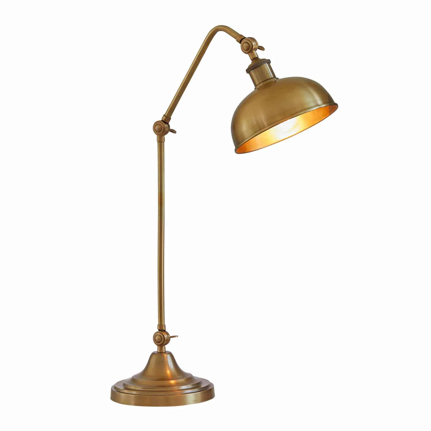 Lámpara de mesa Delacroille Lámpara de mesa ajustable de metal en color latón, perfecta para iluminación de escritorio y estilo vintage