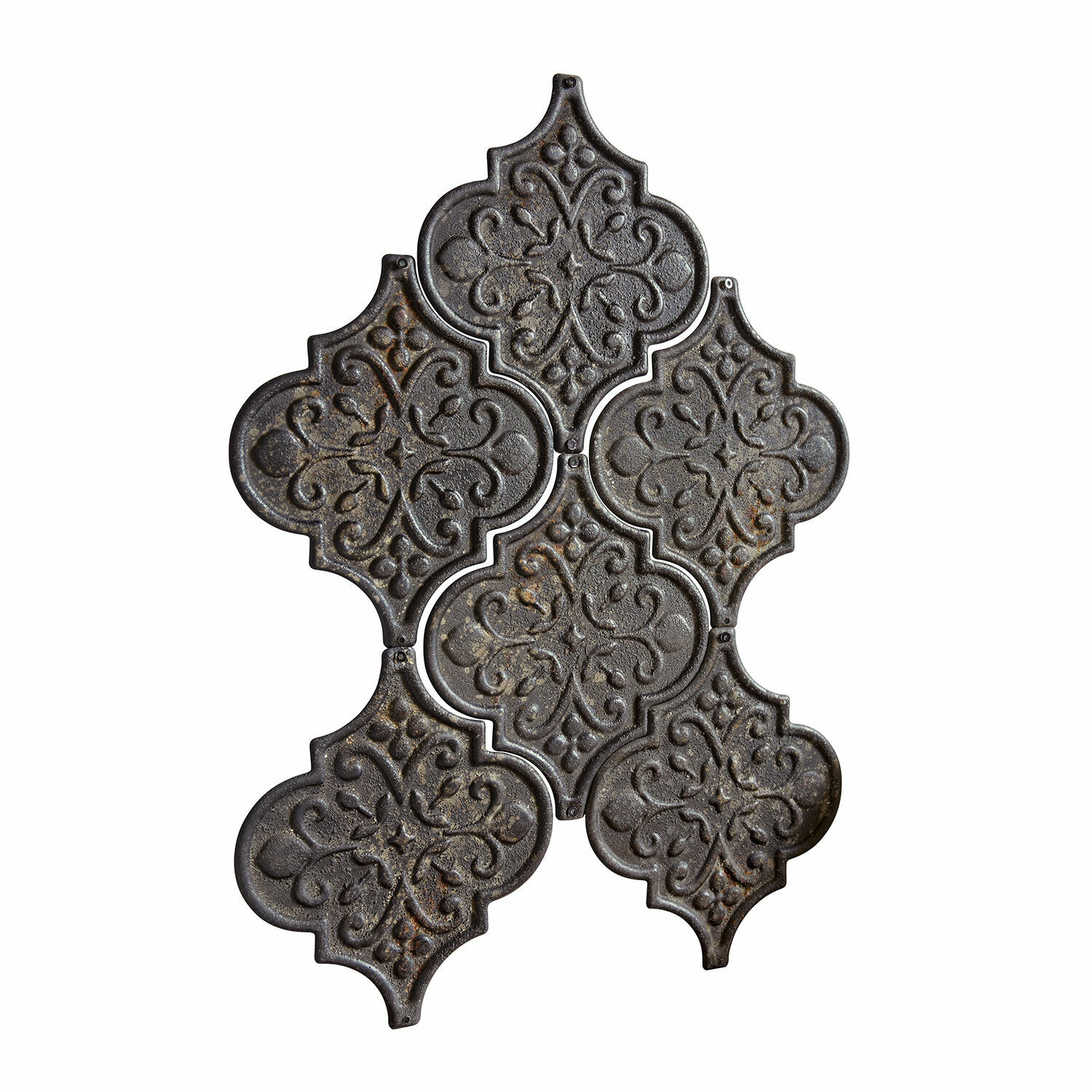 negro envejecido Conjunto de 6 adornos de pared Halira en metal negro antiguo con diseño decorativo