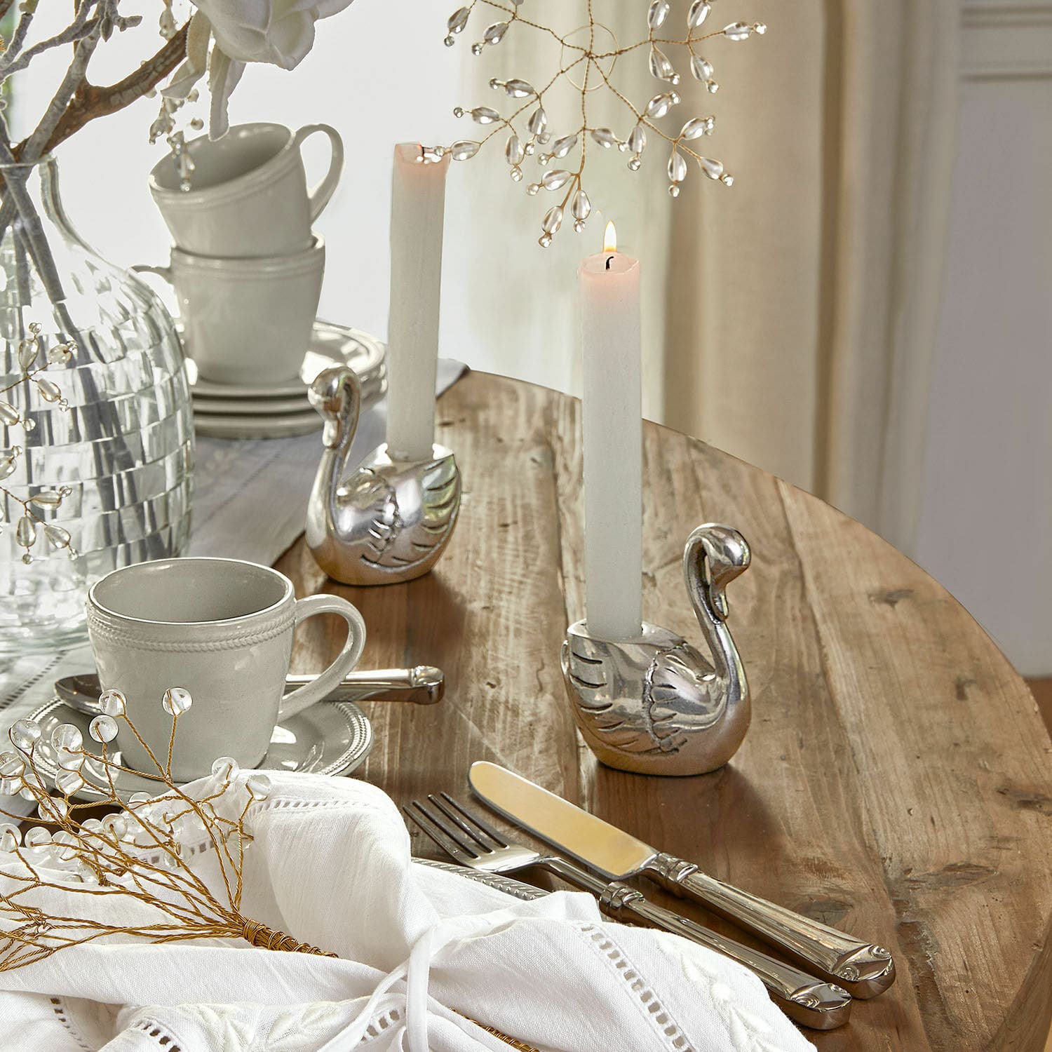 Set de 2 candeleros Zaymara