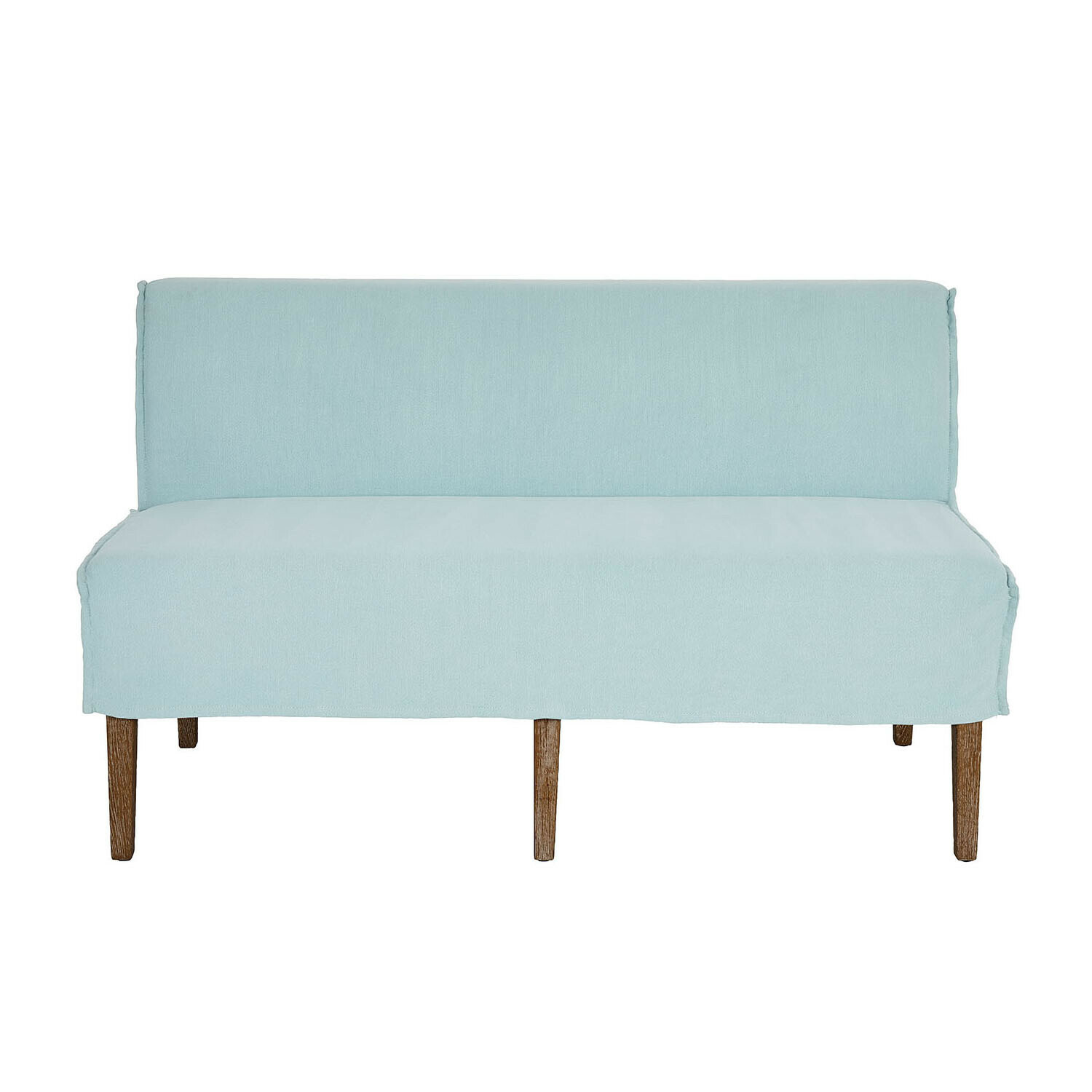 azul claro Sofá de cocina Vinterfjord azul claro de tela con patas de madera, mueble cómodo para comedor