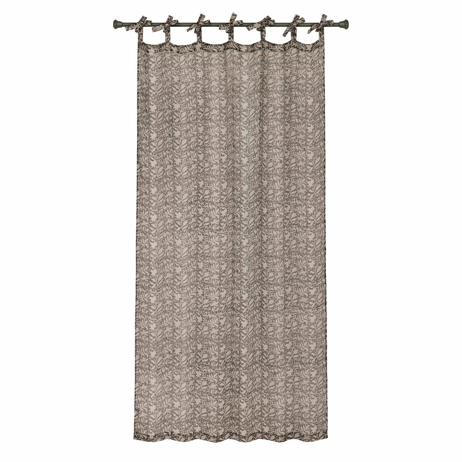 Cortina Ziradayn Cortina decorativa de algodón beige con patrón de hojas marrones, protección de ventana elegante