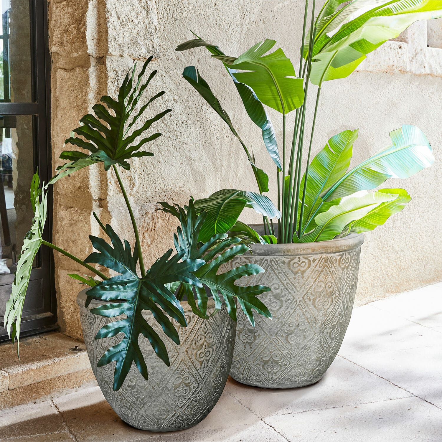 Set de 2 jardineras Malouris