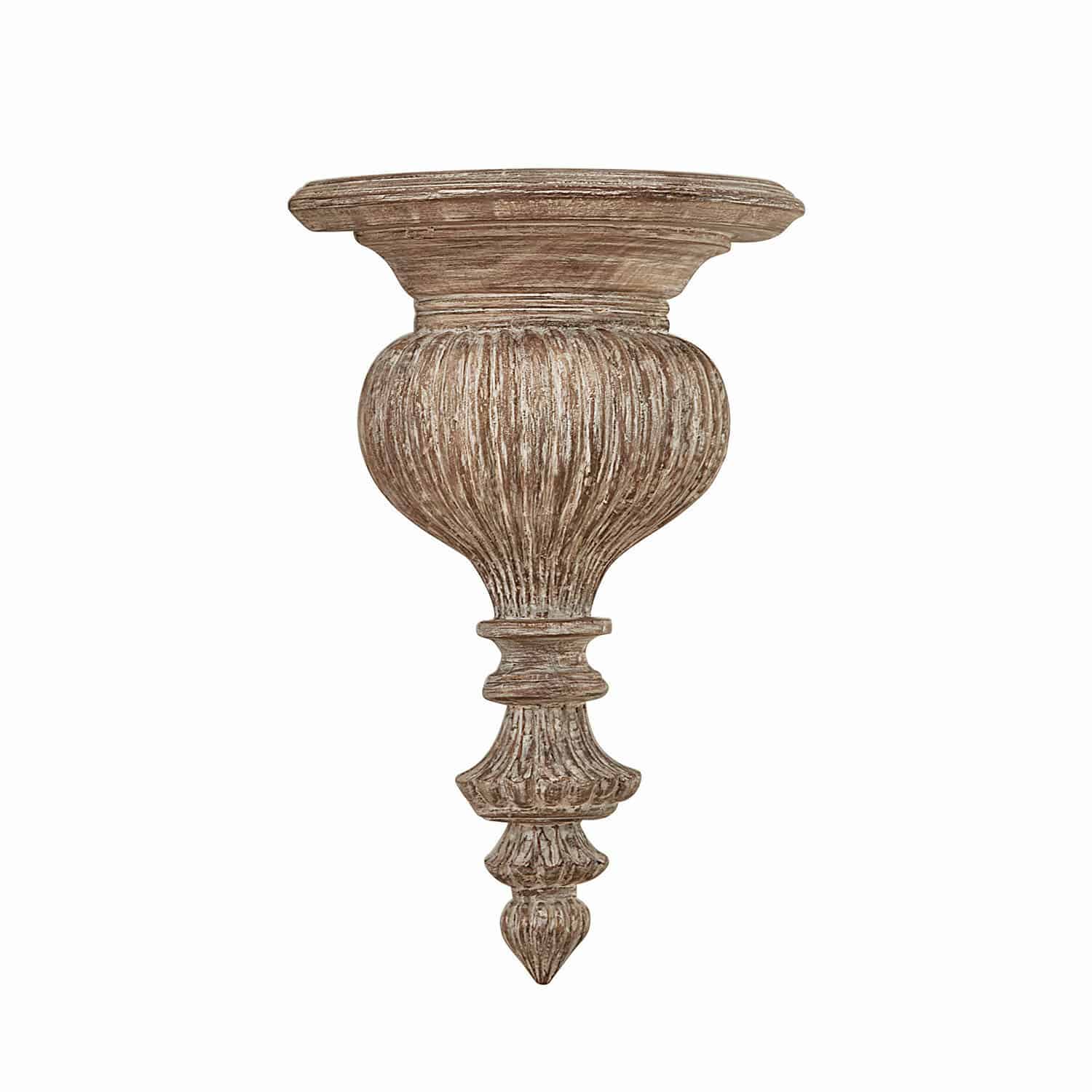 Ménsula Anderico Soporte de pared decorativo de madera en color marrón envejecido para interiores vintage