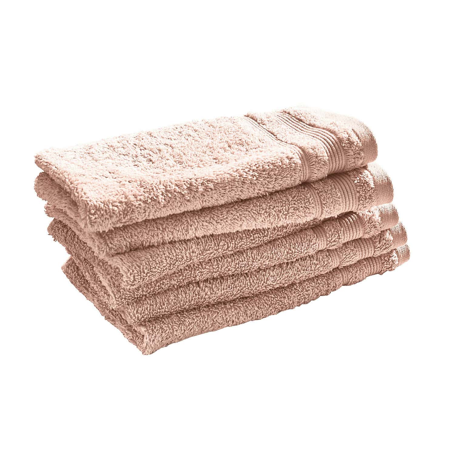 Set de 6 toallas de invitados Bourogne de algodón suave en color terracota, ideal para baño