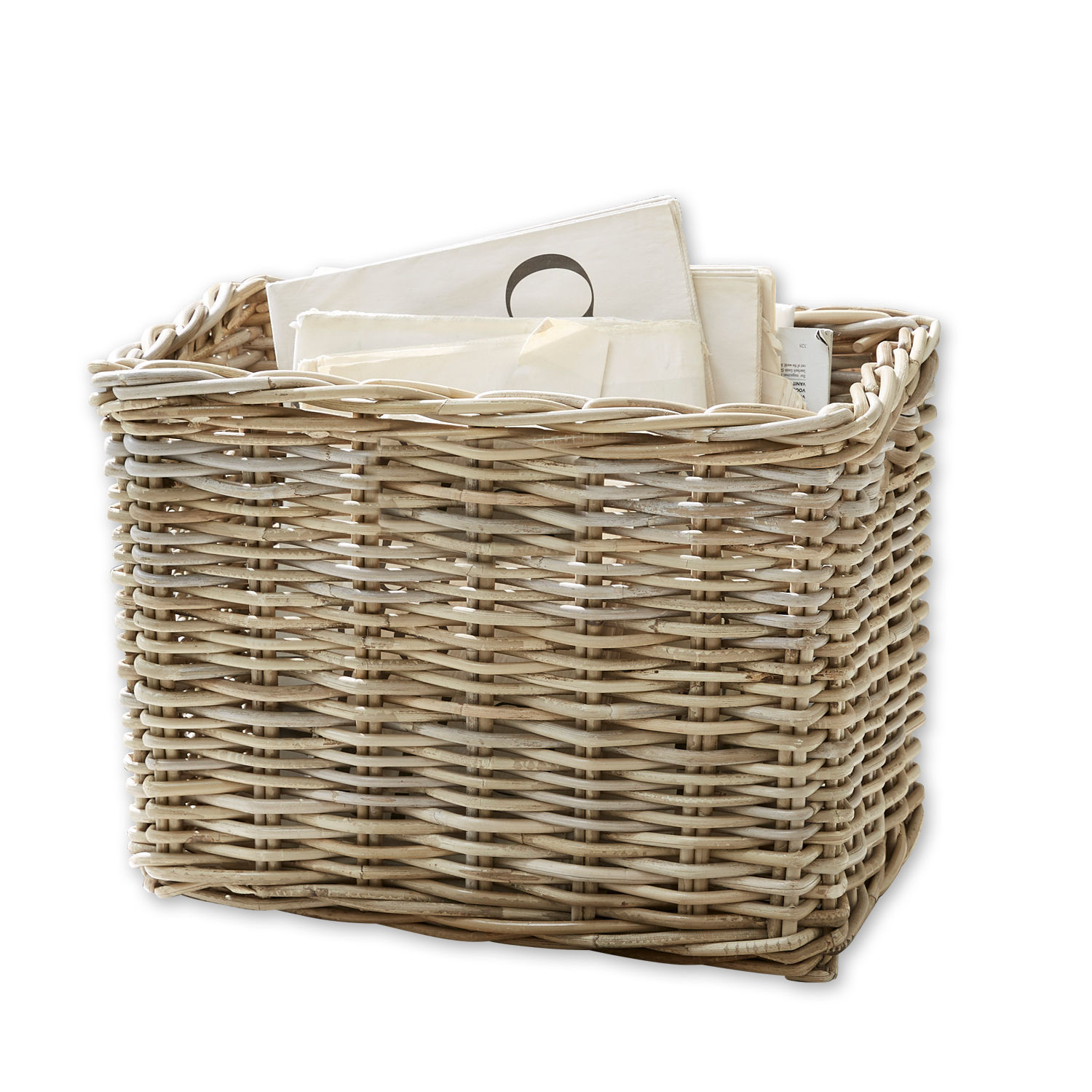 Cesta Daban Cesta de mimbre natural con documentos, organizador práctico para almacenamiento en casa