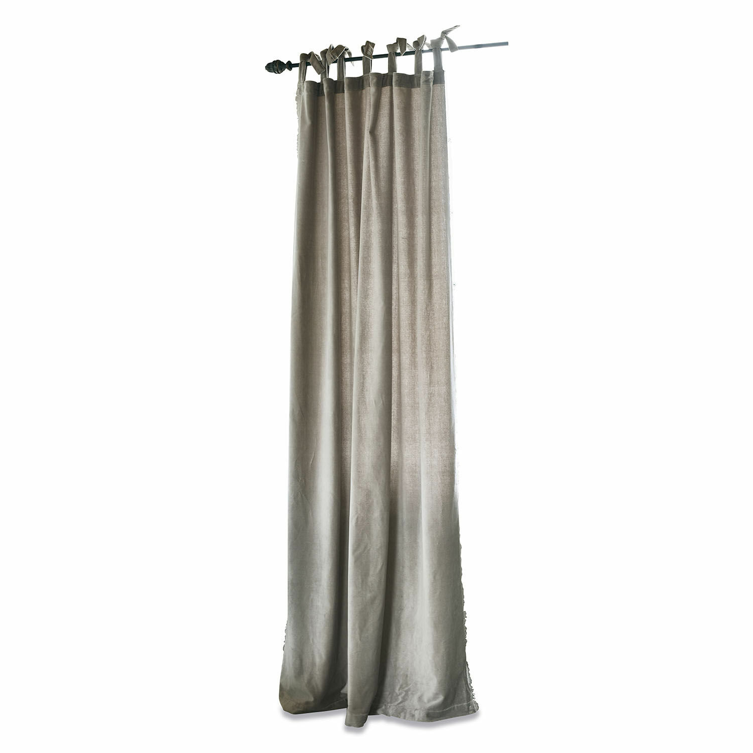 Cortina Bagujo Cortina beige de tela suave con lazos atados para decoración de ventanas e interiores