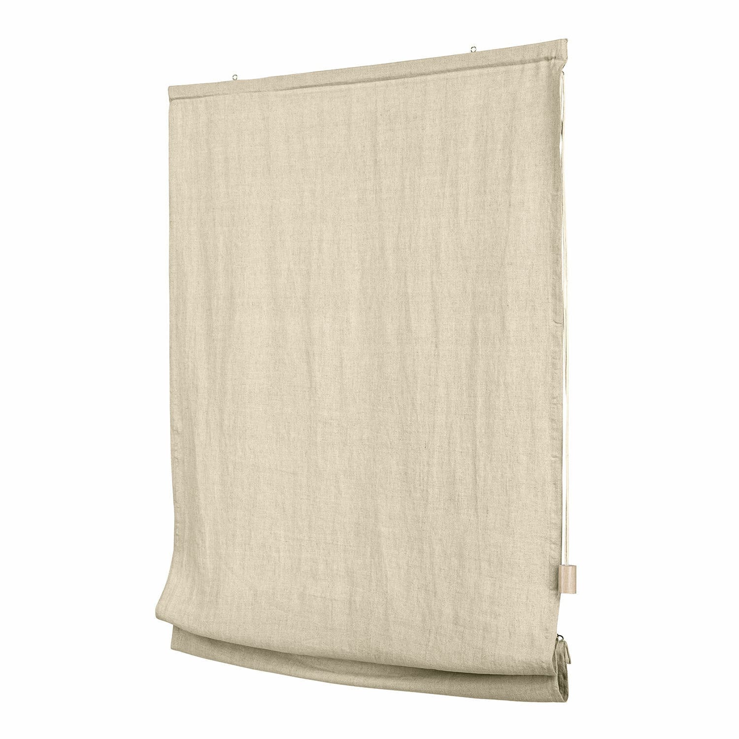 Estor plegable Lunavaux Estor romano beige de lino, protección práctica para ventanas con estilo natural