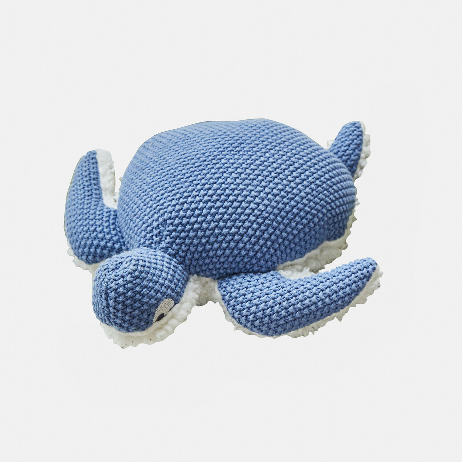Peluche Lomencia Cojín suave azul en forma de tortuga de punto con borde blanco, decoración para habitación infantil