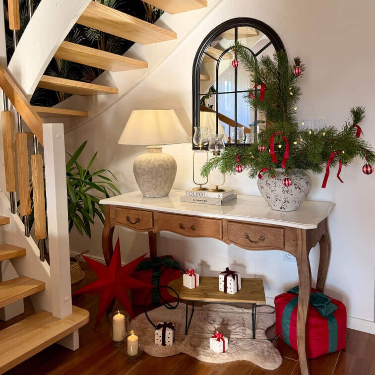 Acentos navideños en rojo