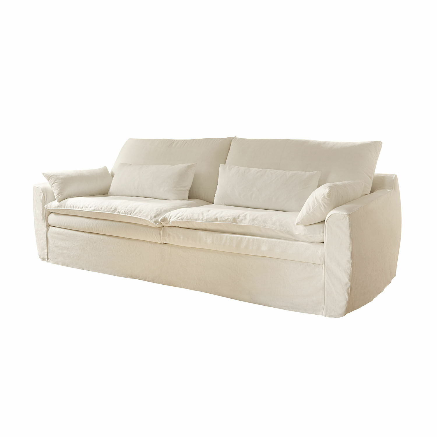 Sofá Dunhaven Sofá beige de tela con cojines suaves, sofá cómodo para salón, muebles de descanso