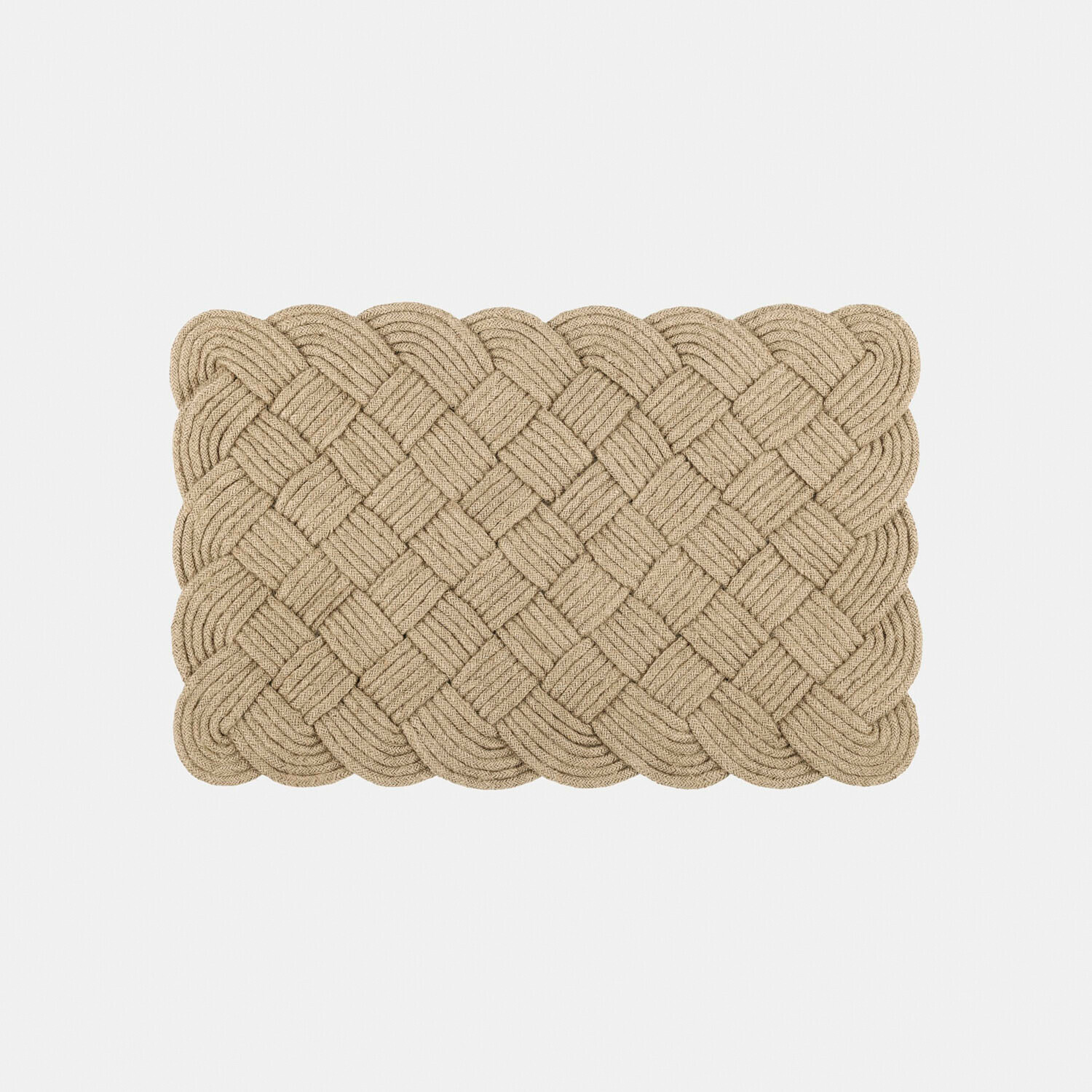 Felpudo Harman Alfombra trenzada de cuerda natural en tonos beige y marrón, decoración para suelos