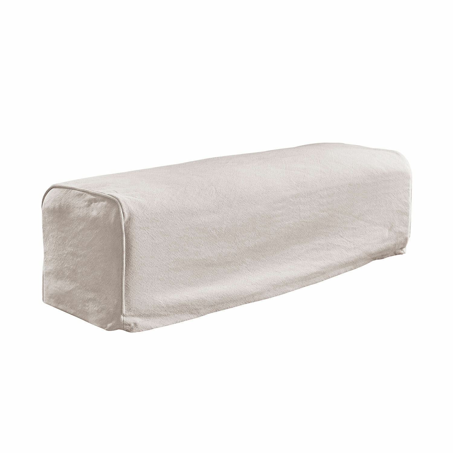 Taburete Riervescemont beige de tela, diseño sencillo para interiores modernos