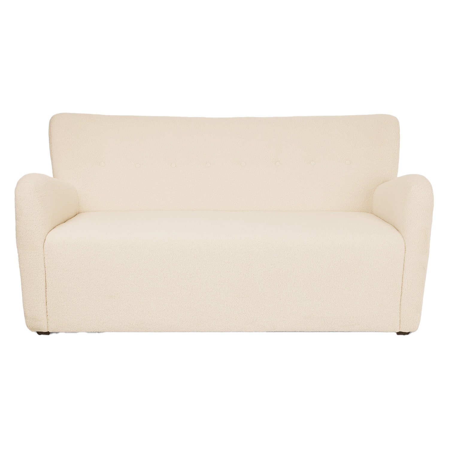 Sofá beige de tejido boucle suave, cómodo sofá para salón, diseño moderno de muebles