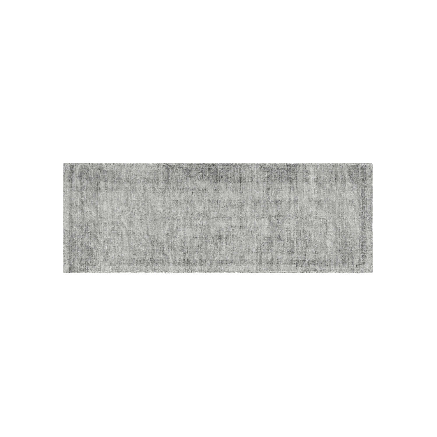 Alfombra rectangular gris de material suave, ideal para pasillos o entradas