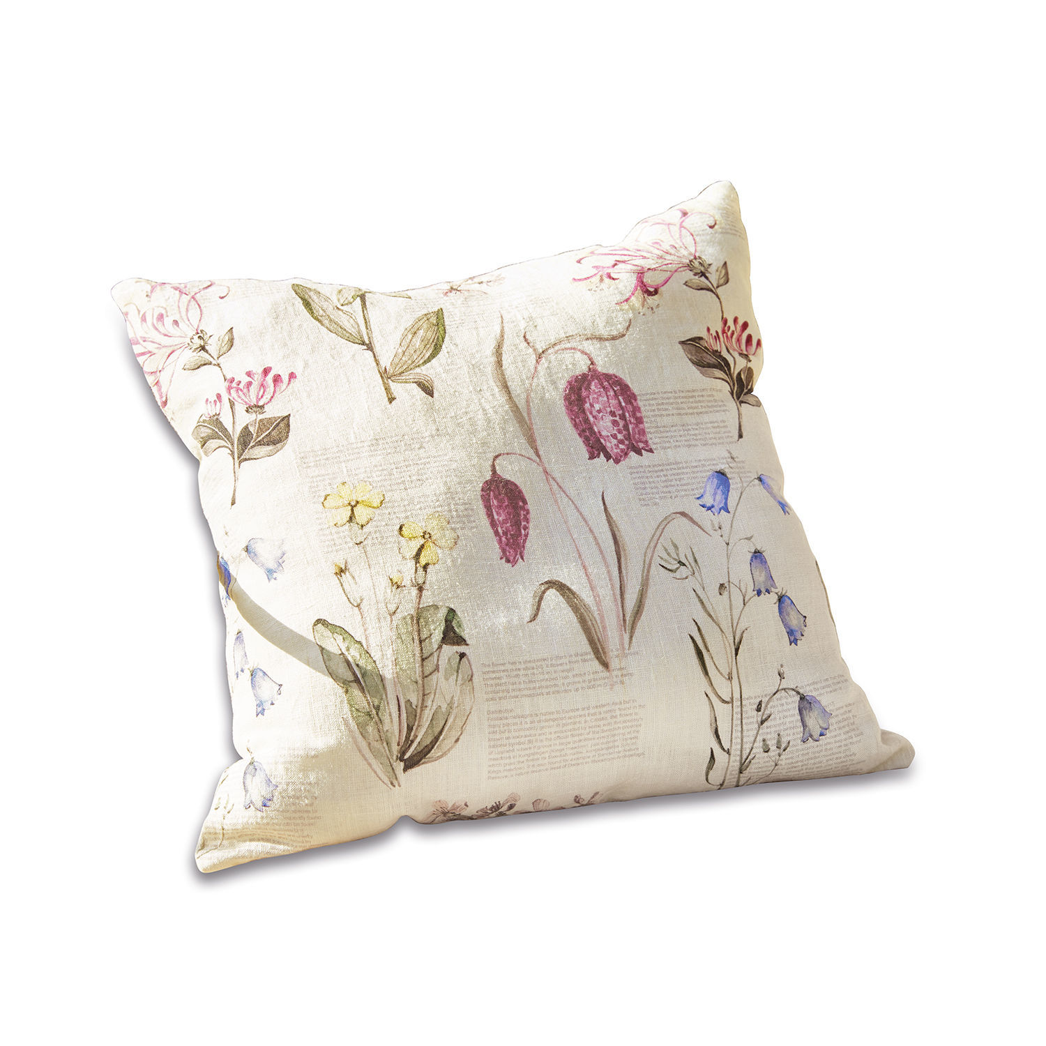 Funda de cojín Fournier Cojín decorativo de algodón color crema con estampado floral para sala de estar