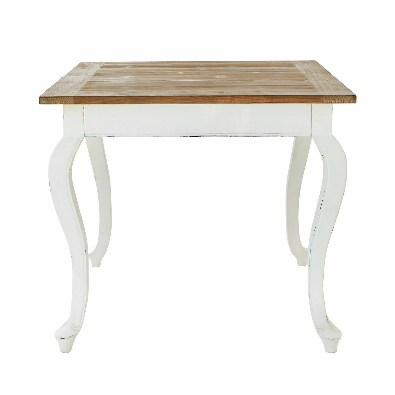 blanco envejecido/marrón Mesa Plaish de madera en blanco antiguo y marrón, diseño clásico para comedor