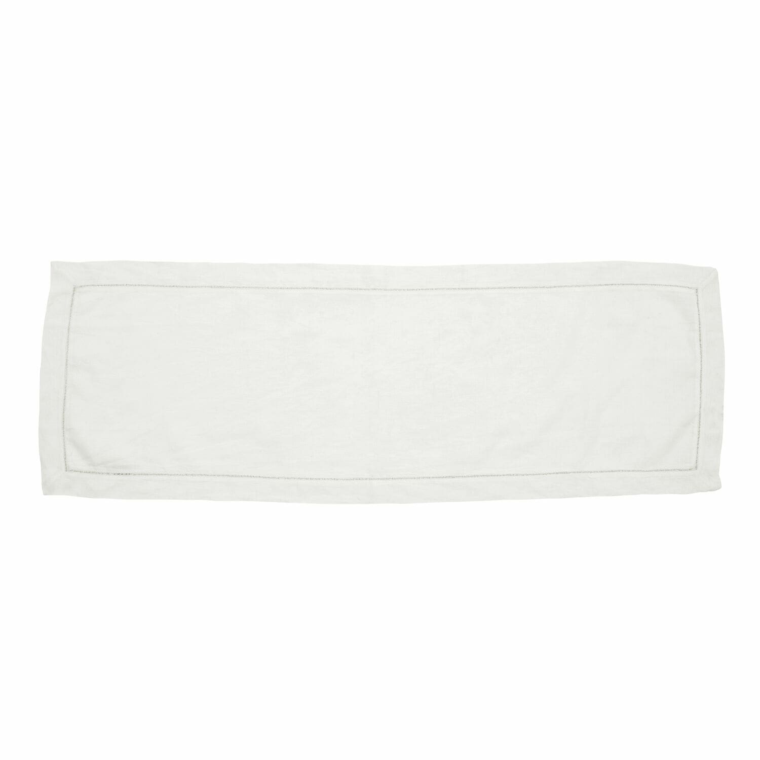 Camino de mesa Covent Garden Camino de mesa de lino blanco con borde delicado, decoración de mesa, textil para el hogar