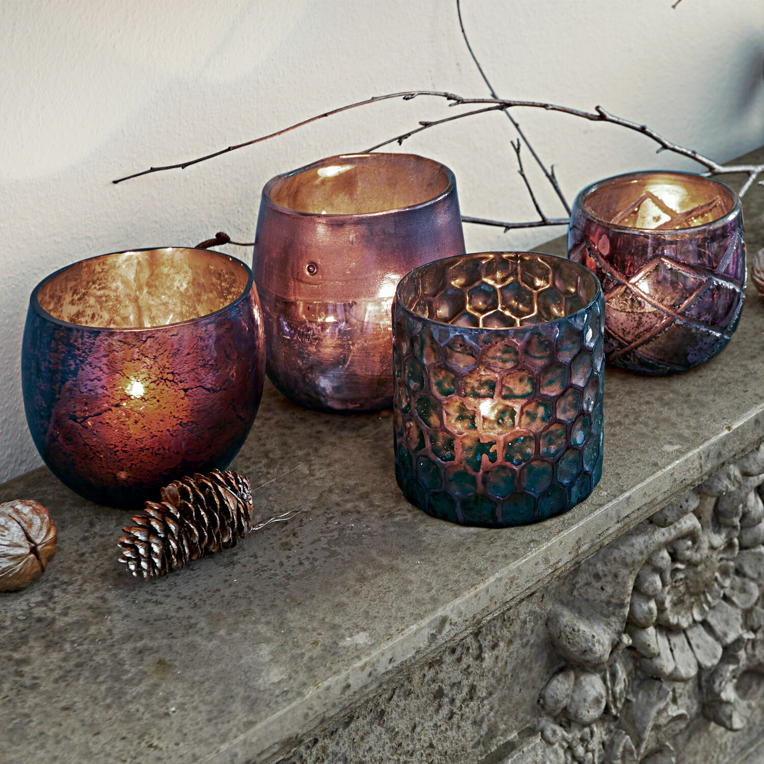 Set de 4 portavelas Marine