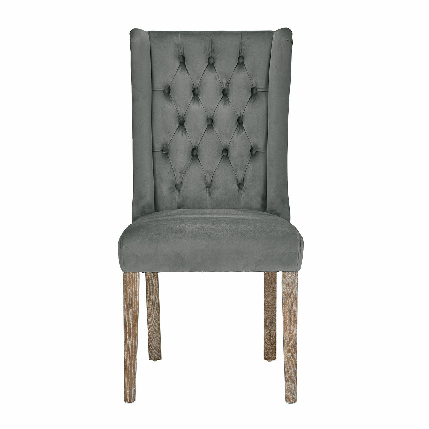 gris oscuro Silla Sudbury de terciopelo gris oscuro con patas de madera, mueble elegante para salón