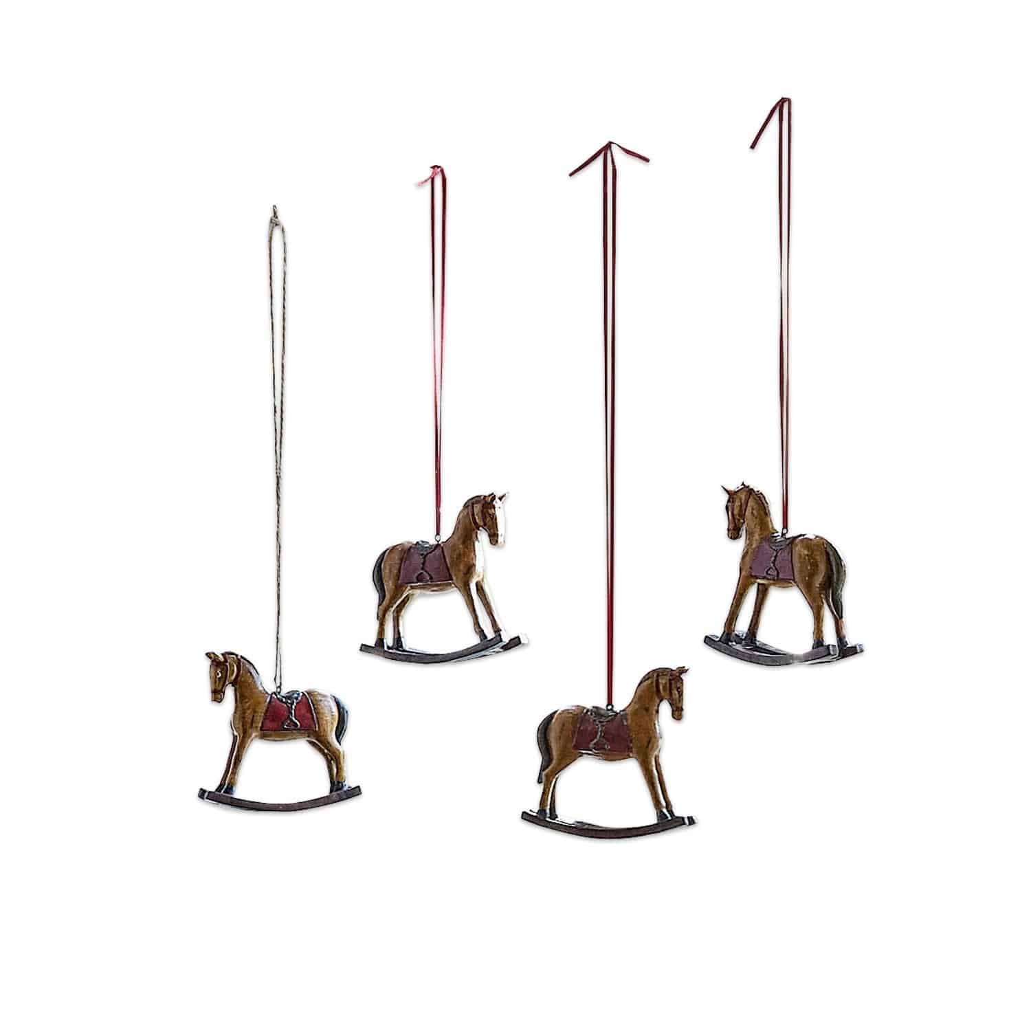 Set de 4 caballos decorativos Cory
