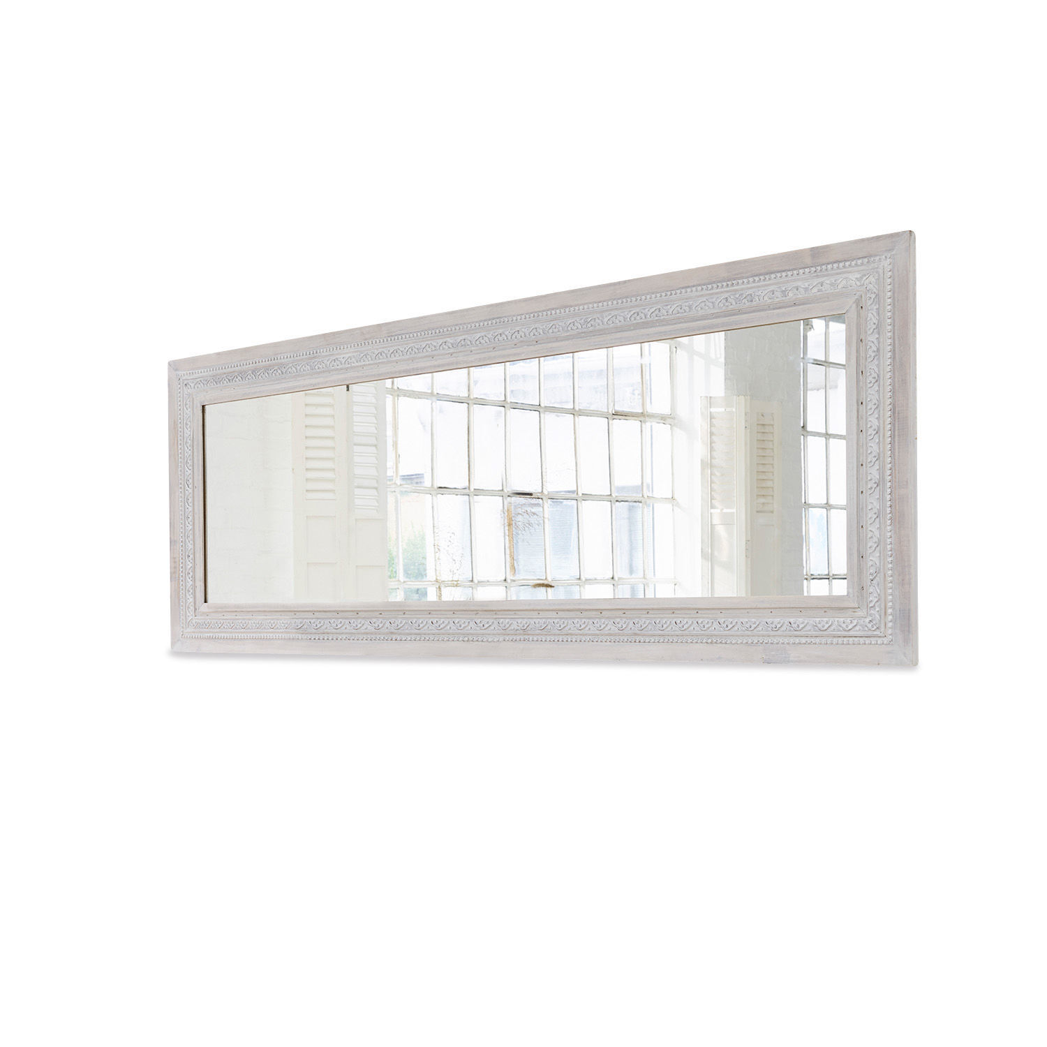 Espejo Milanu Espejo rectangular grande con marco de madera blanca decorativo para decoración de paredes