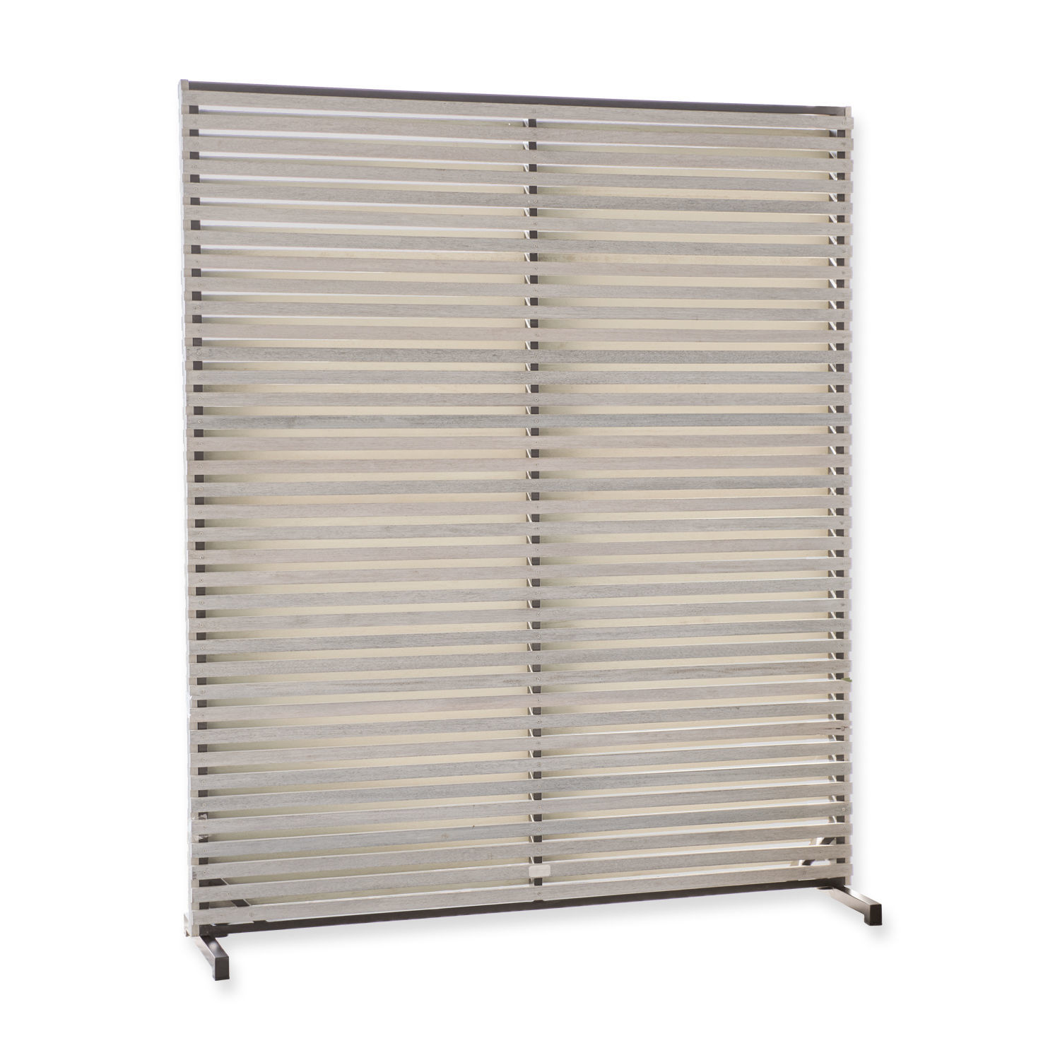 gris Biombo Derby gris con listones de madera horizontales para decoración y división de espacios
