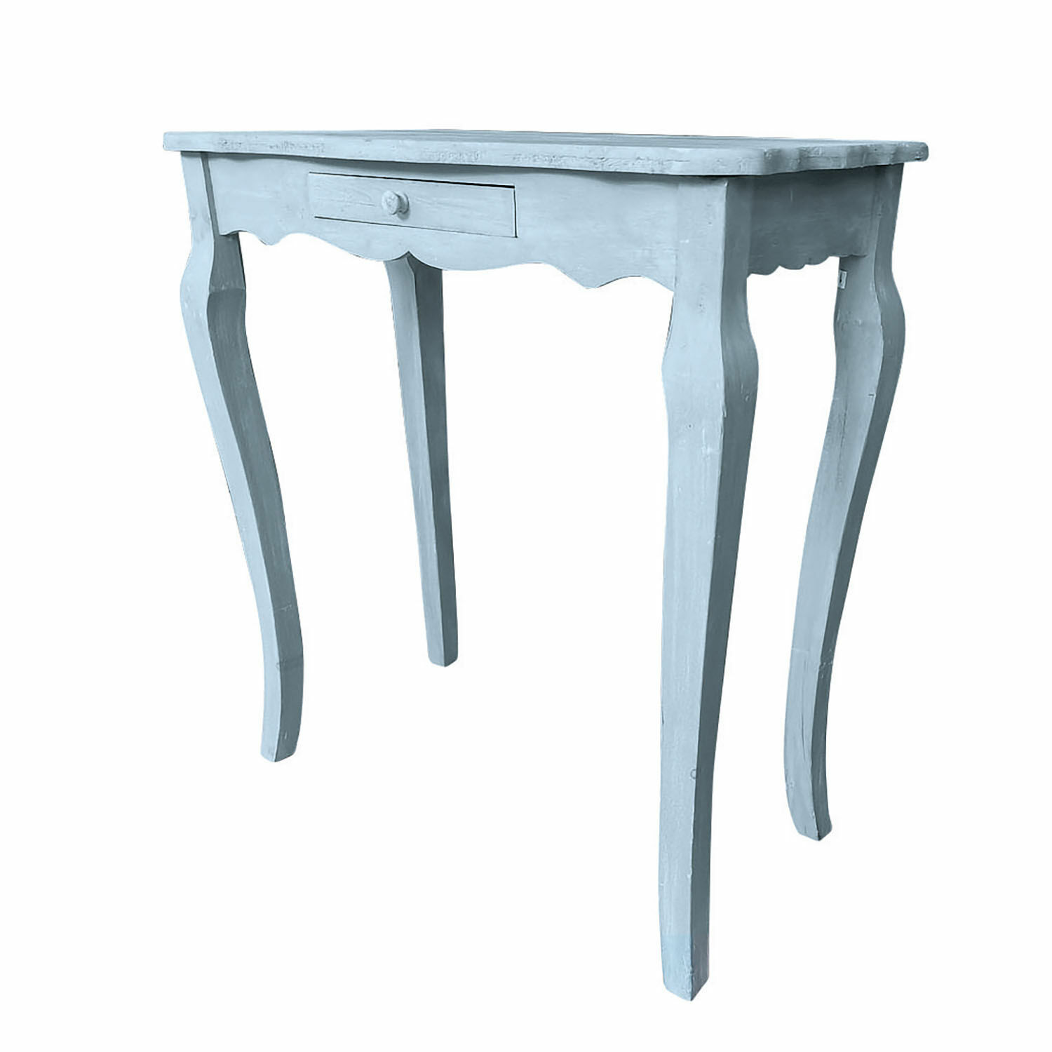 azul envejecido Consola Barbey de madera en azul antiguo, mueble elegante para salón o entrada