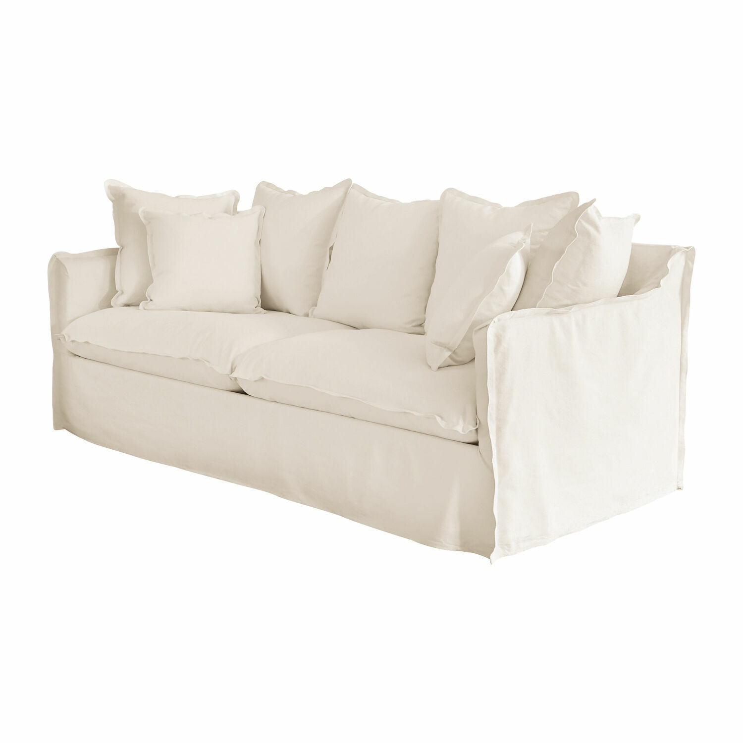 Sofá Tienen Sofá beige de algodón con cojines suaves para sala de estar cómoda y elegante