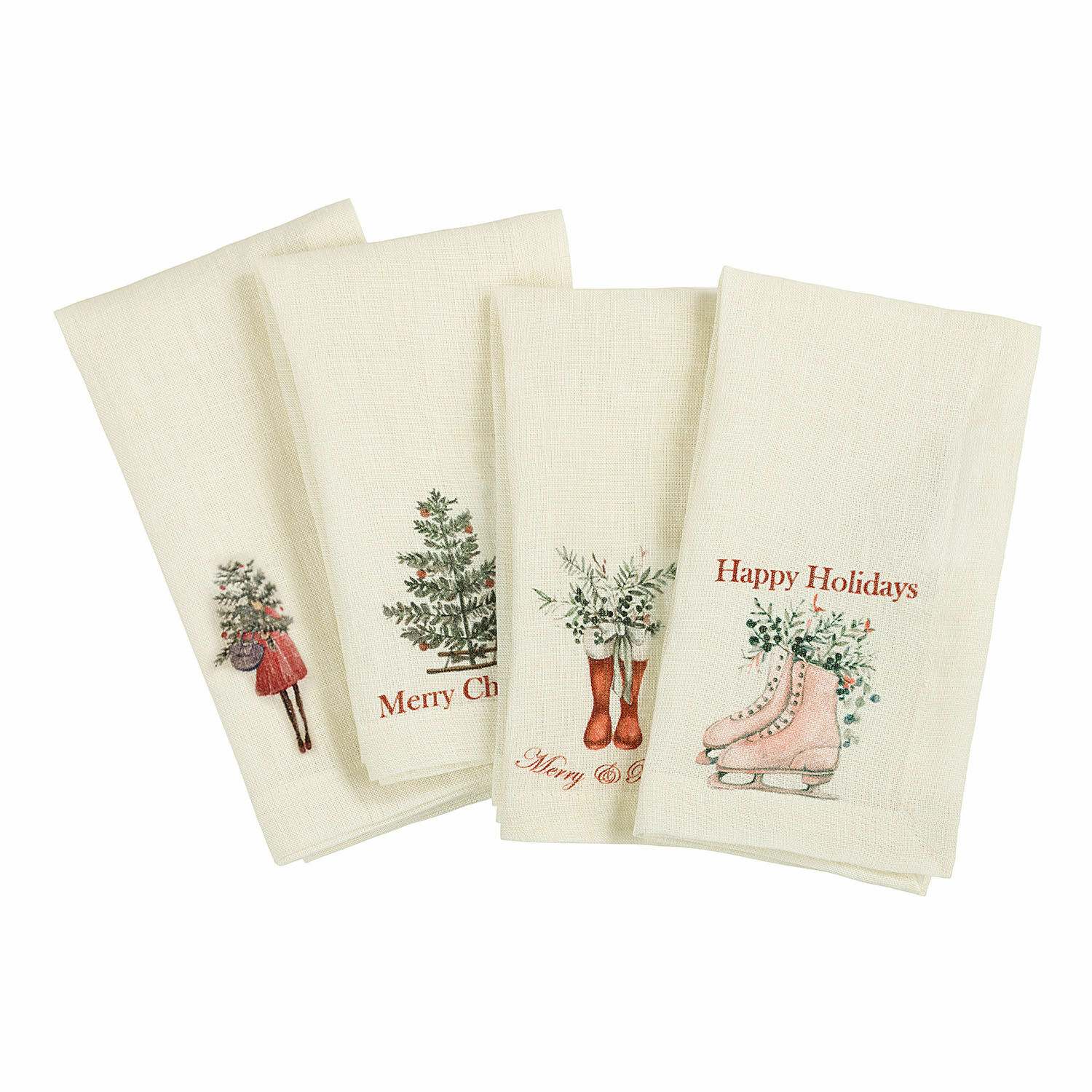 Set de 4 servilletas Merry & Bright
