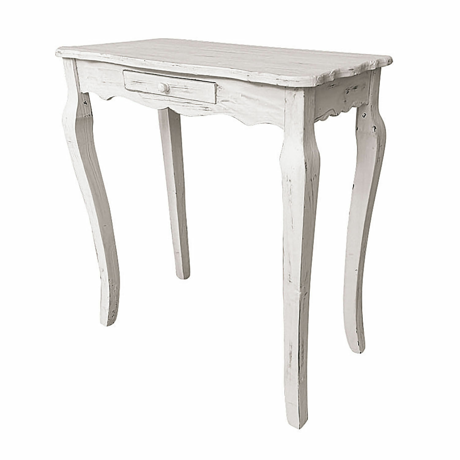 blanco envejecido Consola Barbey de madera en blanco antiguo, estilo vintage para salón o recibidor