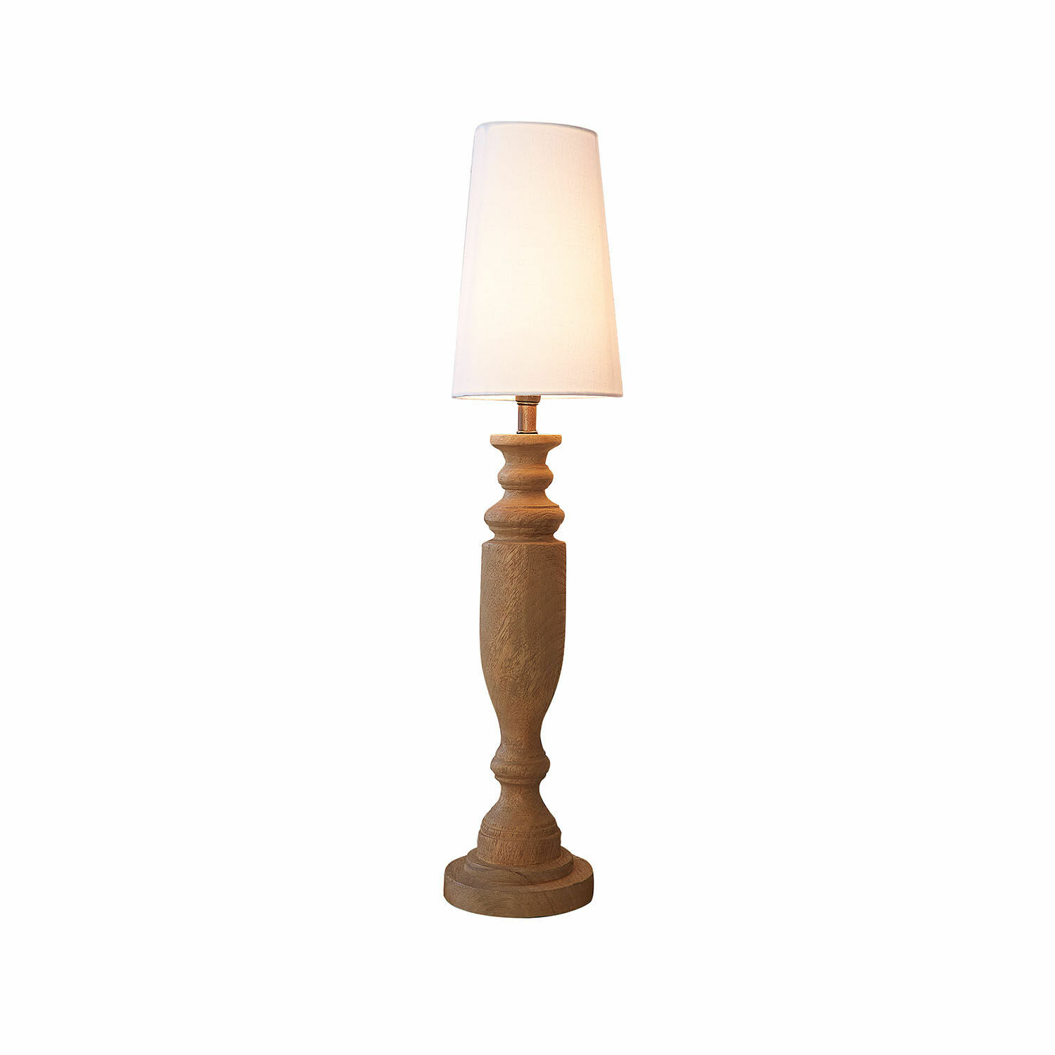 Lámpara de mesa Ambrevaux Lámpara de mesa con base de madera y pantalla blanca, luz decorativa para salón