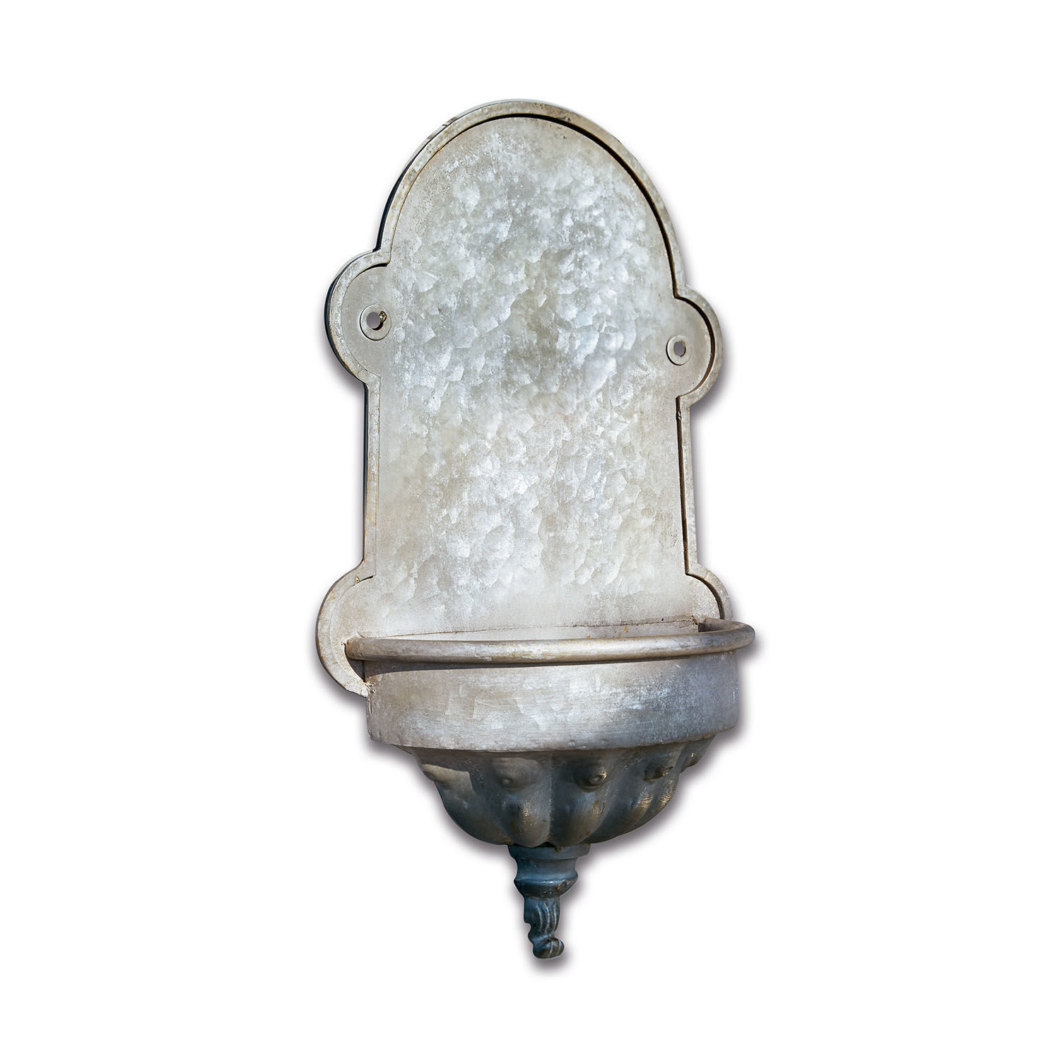 Fuente de pared Millieur Fuente de pared de metal gris con forma decorativa y estilo antiguo para jardín exterior