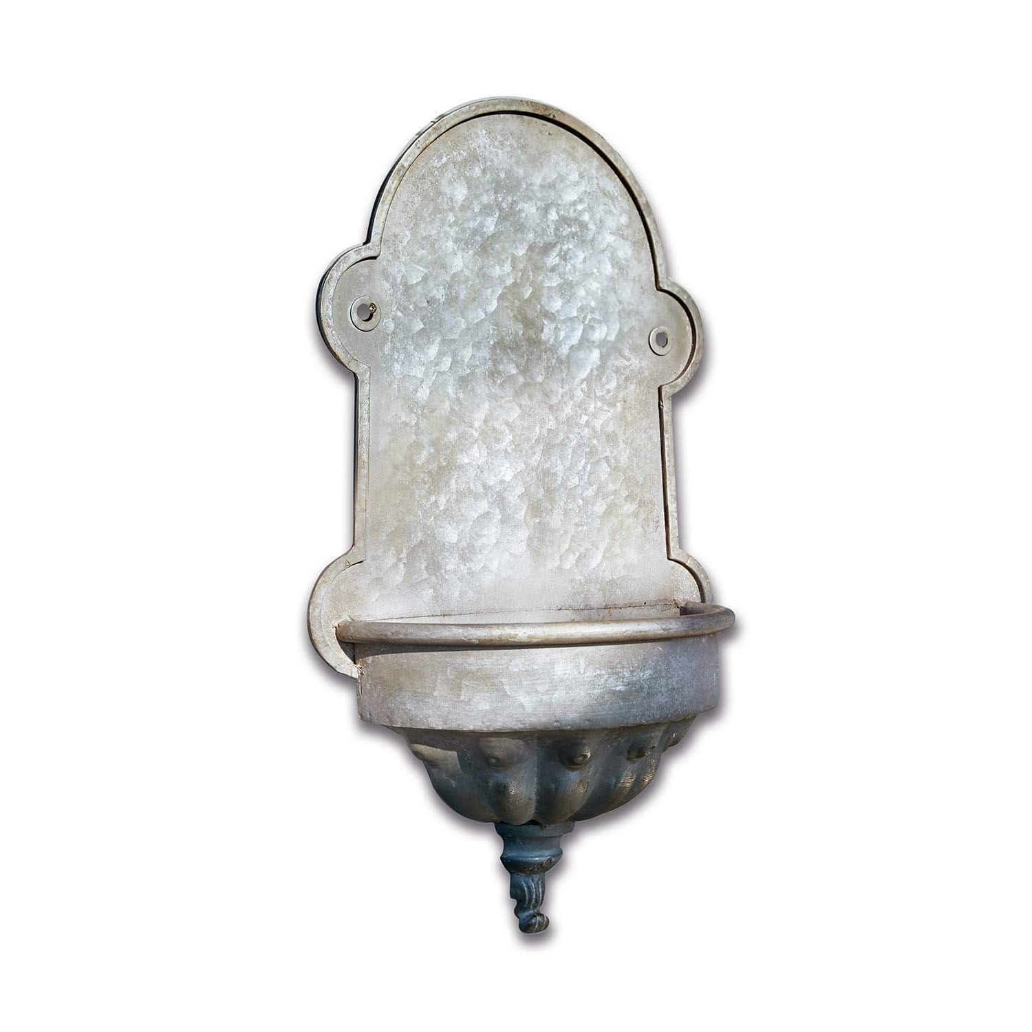 Fuente de pared Millieur Fuente de pared de metal gris con forma decorativa y estilo antiguo para jardín exterior