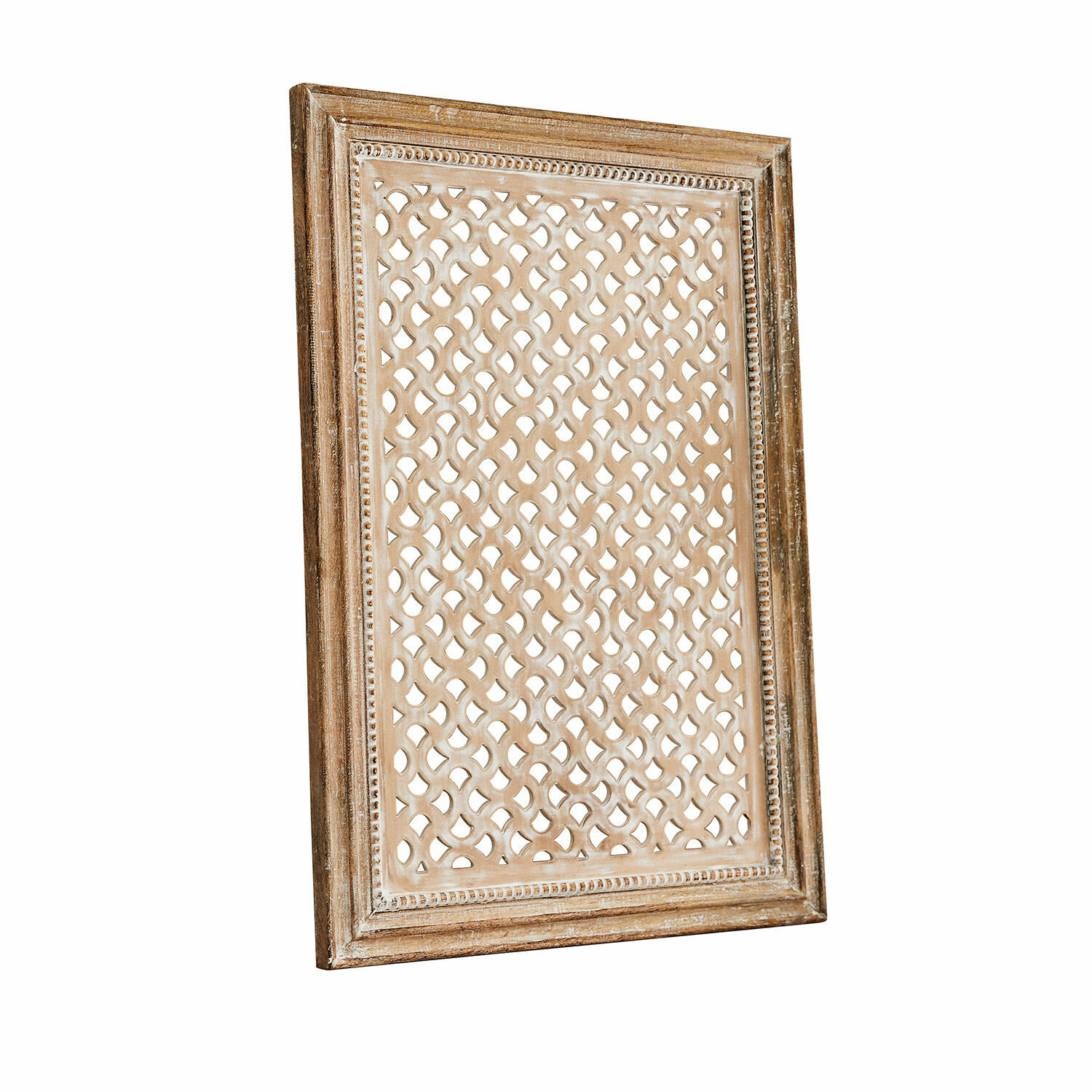 Cuadro Miette Marco decorativo de madera con diseño calado en color natural para decoración vintage