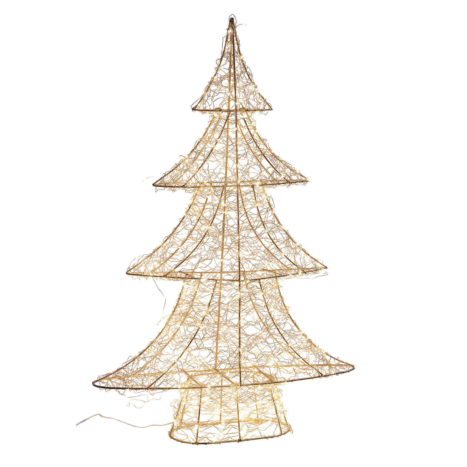 Árbol LED Vivetelle Árbol navideño decorativo de metal con luces LED blancas cálidas, adorno festivo