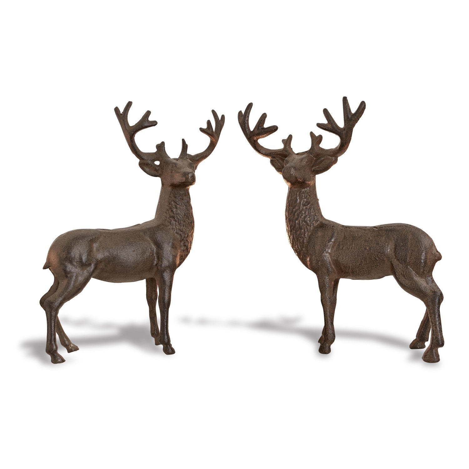 Set de 2 ciervos decorativos Friends Dos figuras de ciervos de metal marrón, decoración navideña y para interiores