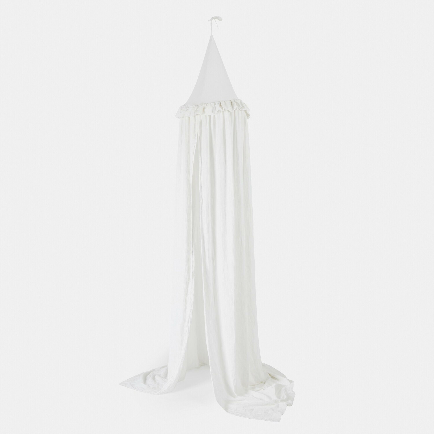 Dosel de cama Nuvinas Dosel blanco de tela ligera con volante, decoración para habitación infantil o dormitorio