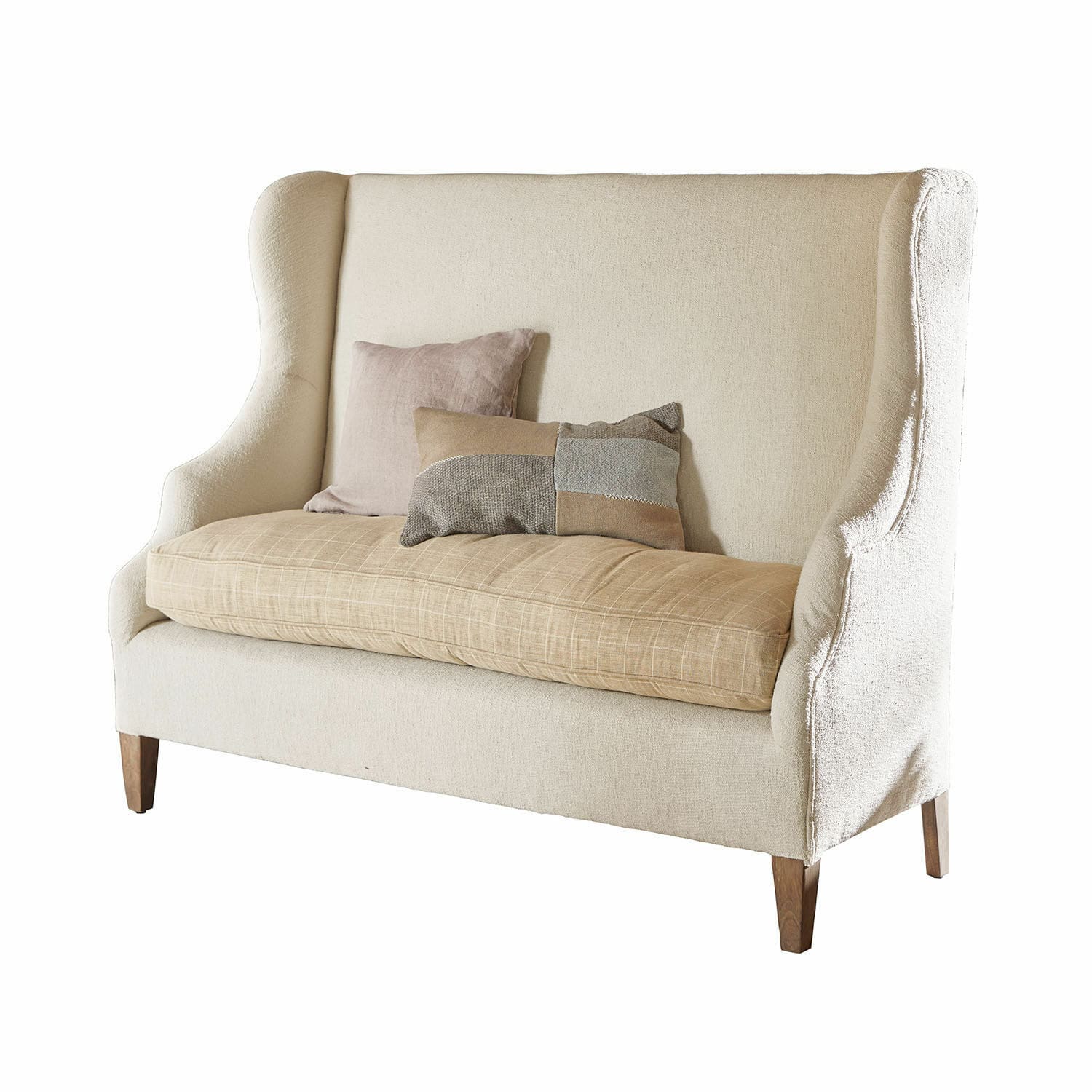 Sofa Ombra Sofá beige con cojines en tonos naturales, mueble cómodo para sala de estar
