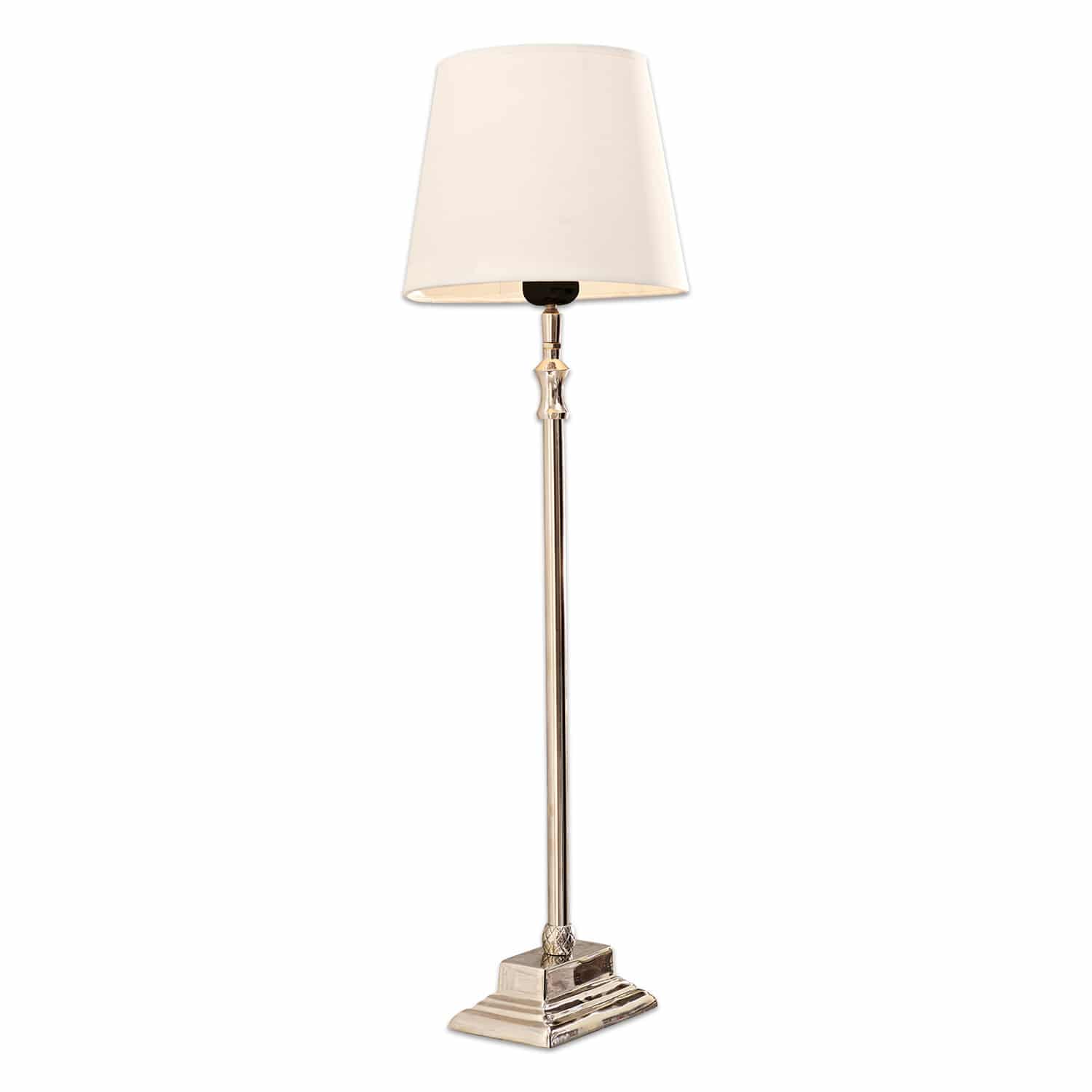 Lámpara de mesa Mayfair Lámpara de pie elegante con base metálica y pantalla crema para sala de estar