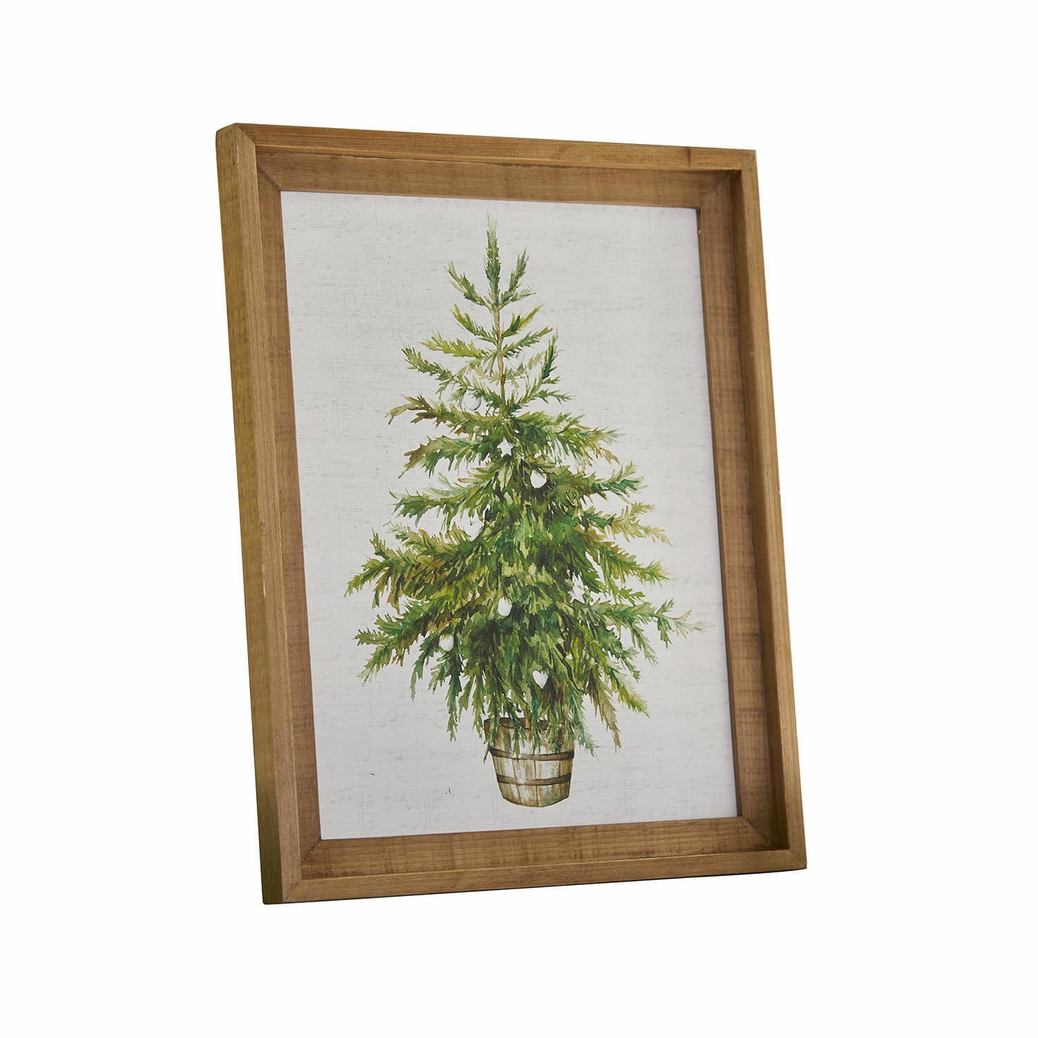 Cuadro Nadirah Cuadro con árbol verde en marco de madera, decoración navideña para pared
