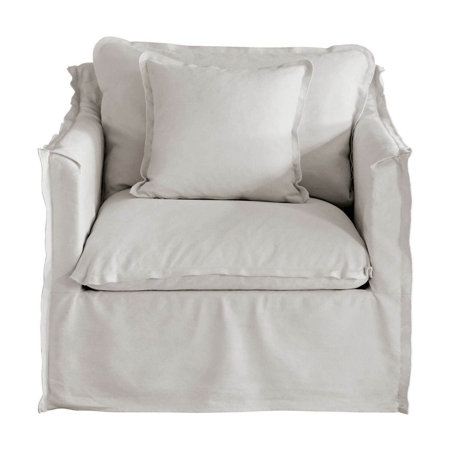 gris claro Sillón Tienen gris claro de algodón con cojines suaves, asiento cómodo para salón