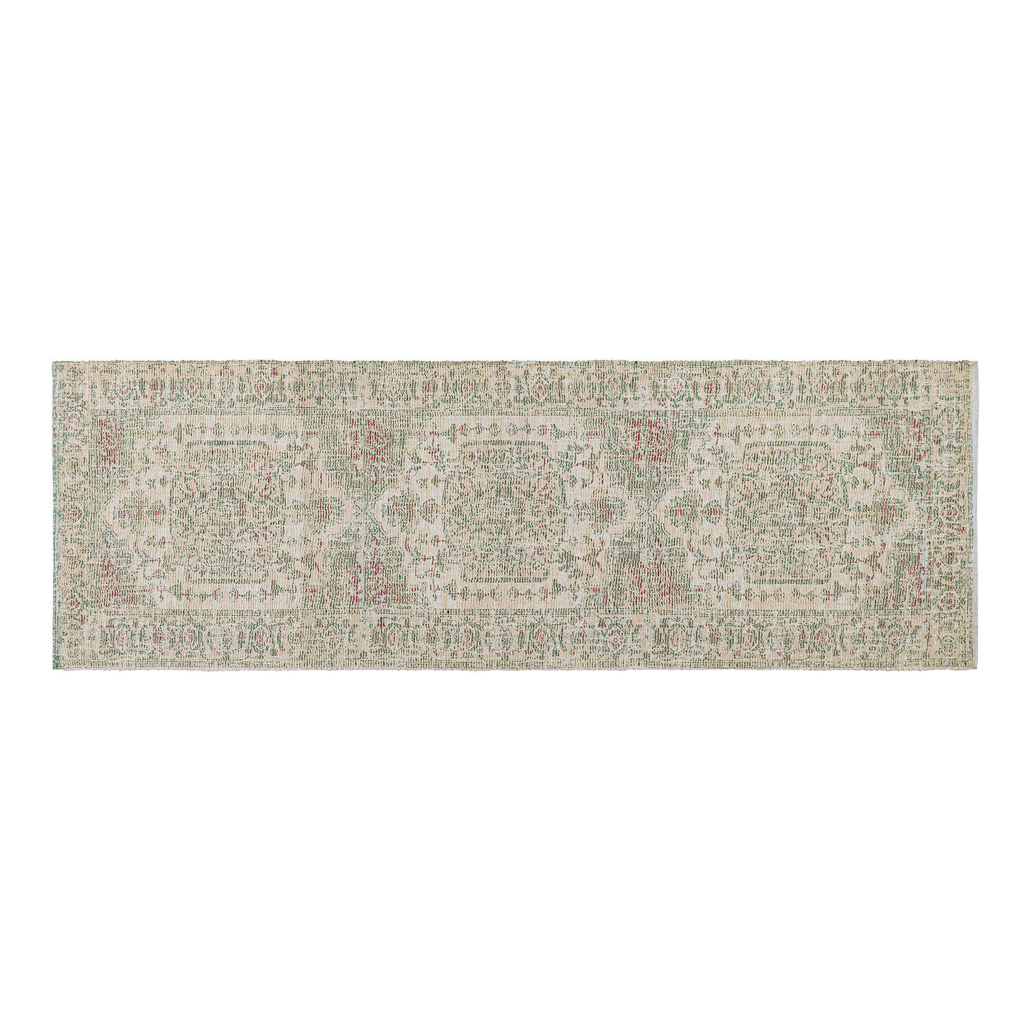 Alfombra Taranise Alfombra larga con diseño oriental en tonos beige y verde, alfombra decorativa para salón