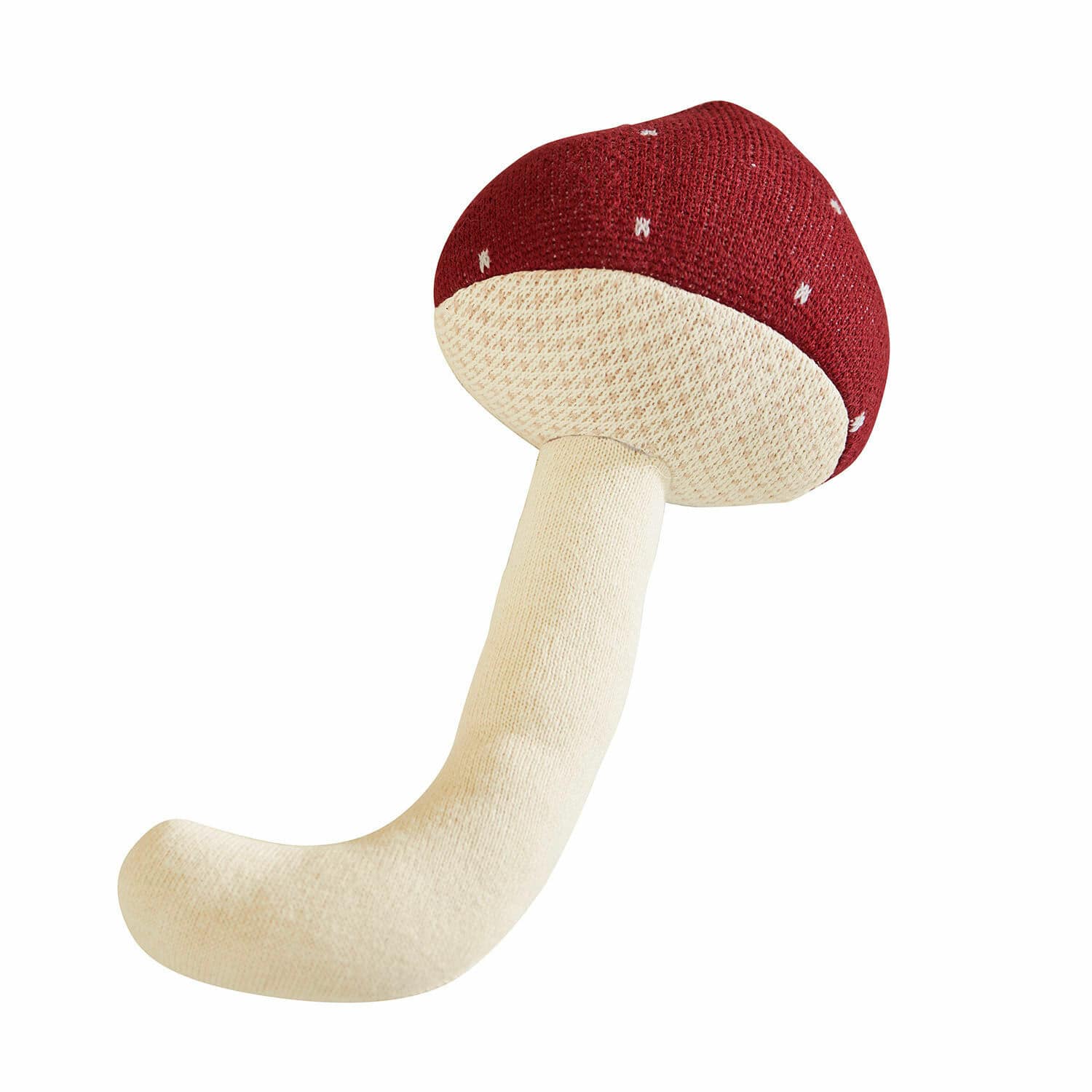 Seta textil Norilie Juguete de peluche en forma de hongo rojo y crema, suave y decorativo para niños