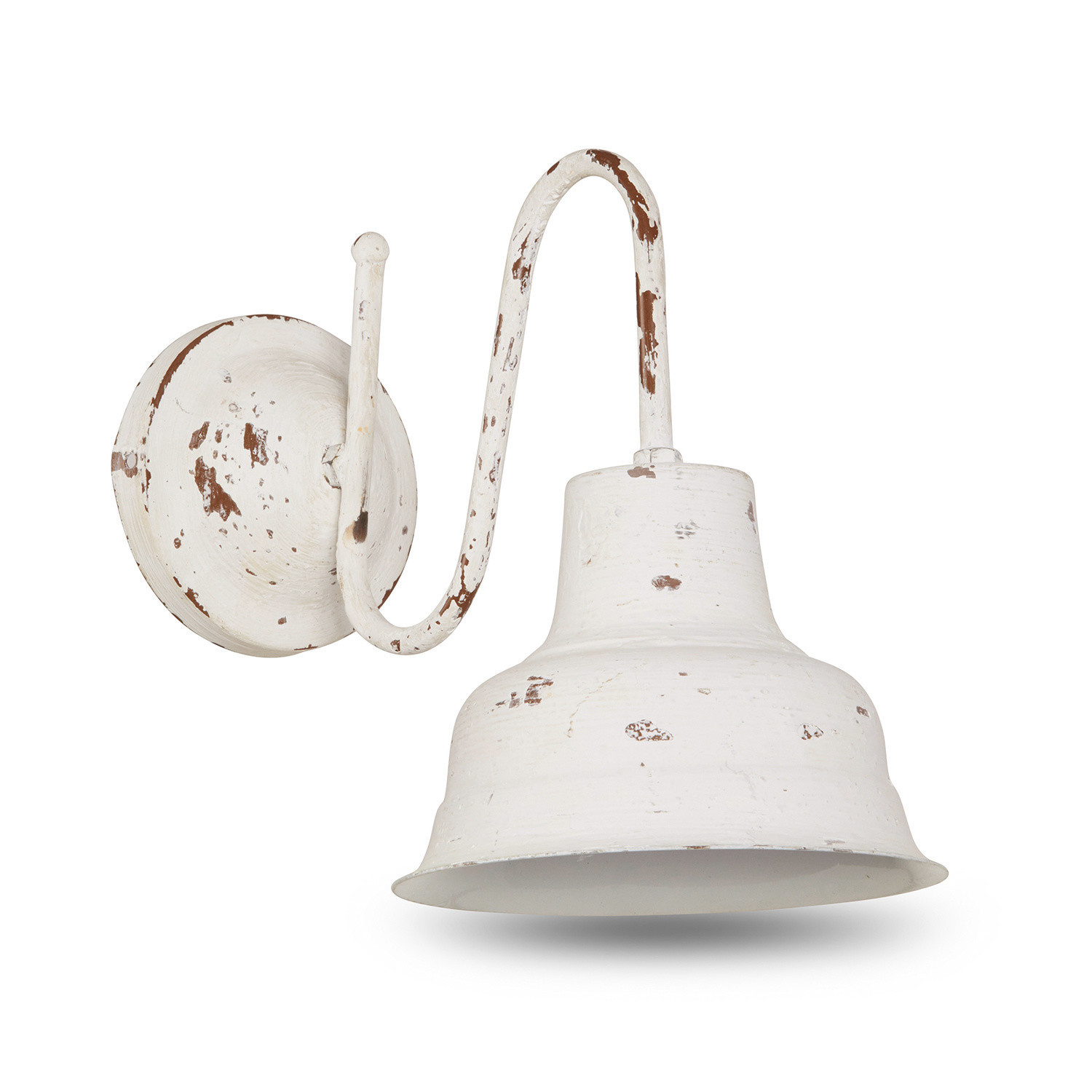 blanco envejecido Lámpara de pared Sidney de metal en blanco antiguo con efecto envejecido, estilo vintage