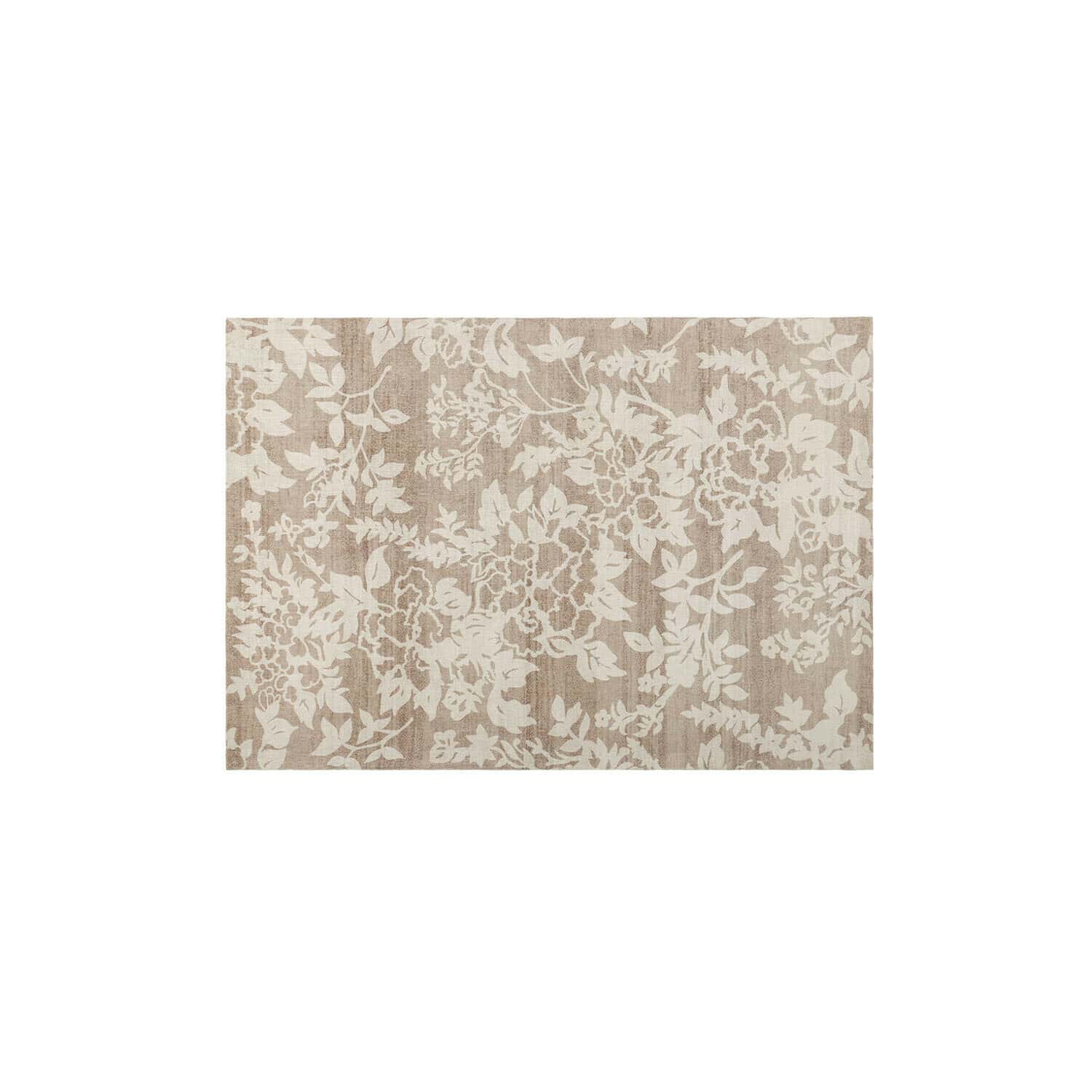Alfombra Casamira Alfombra beige con diseño floral claro, material suave, decoración para interiores