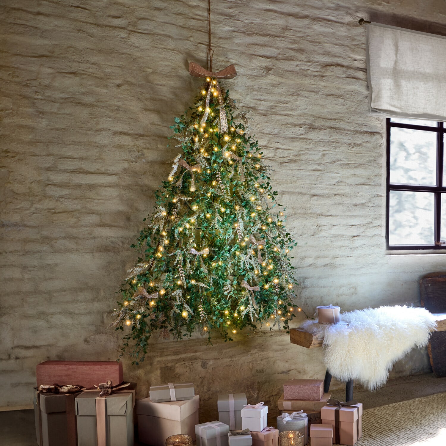 Árbol de Navidad de pared con LED Florévie