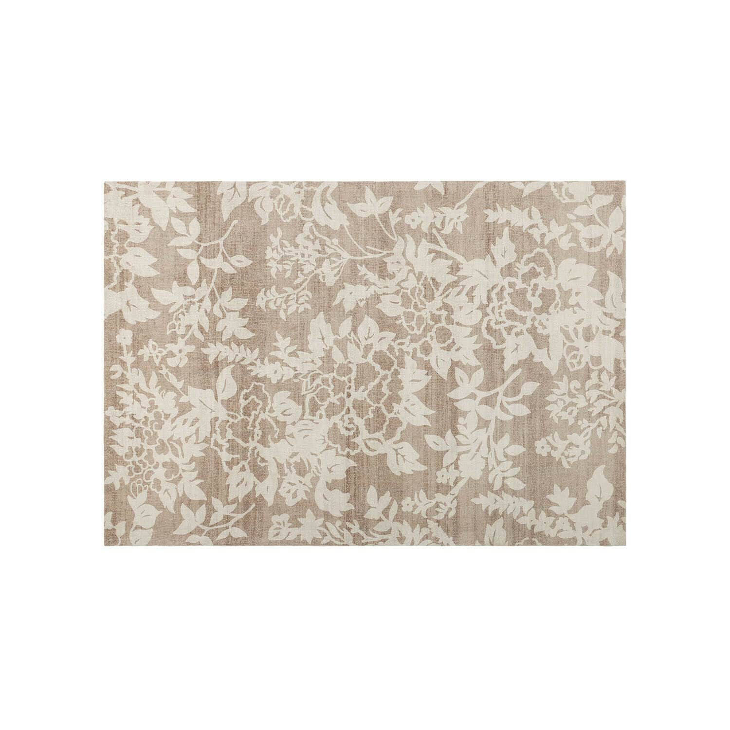 Alfombra Casamira Alfombra beige con diseño floral claro, material suave y decorativo para salón